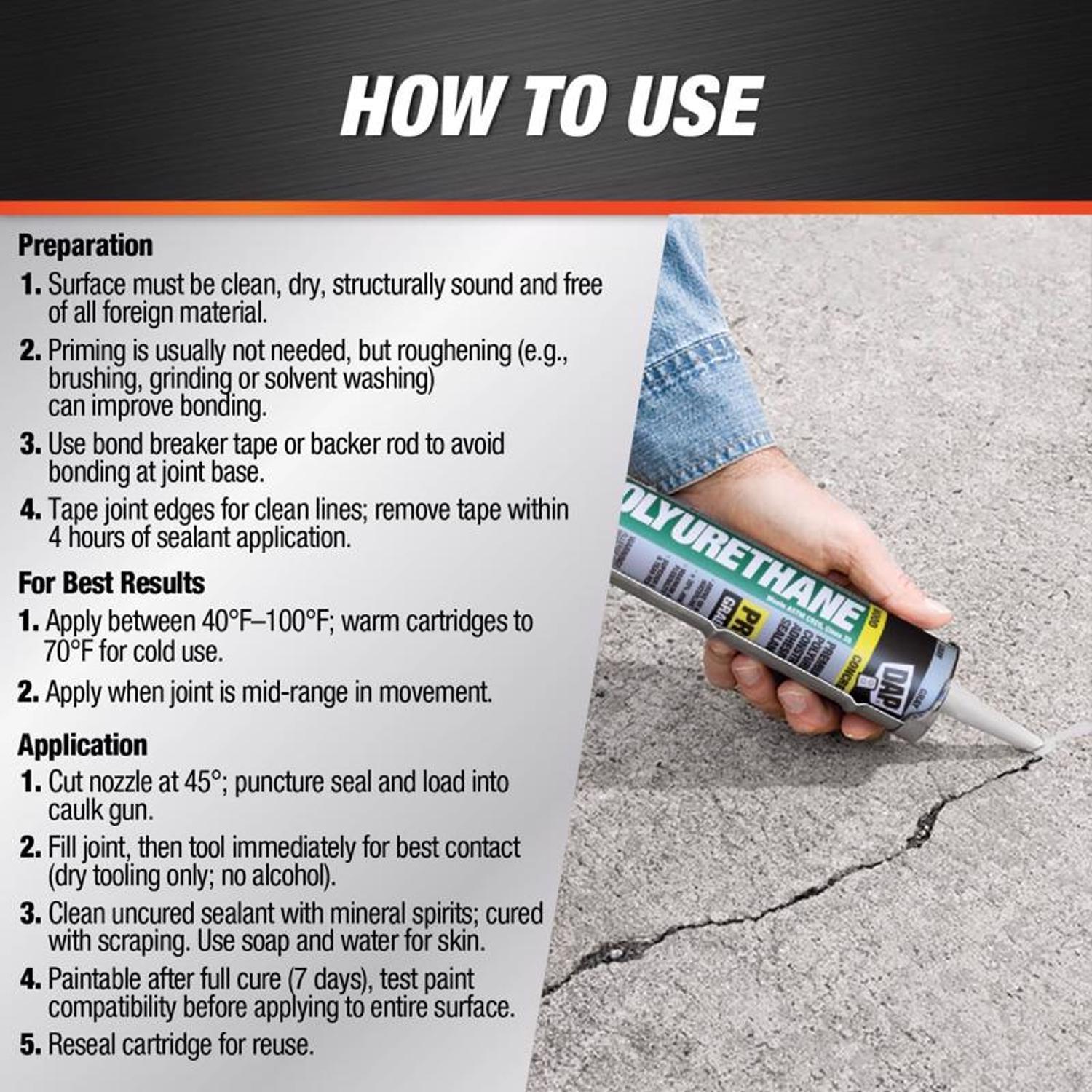 DAP Pro Grade Gray Polyurethane Construction Sealant 10.1 oz