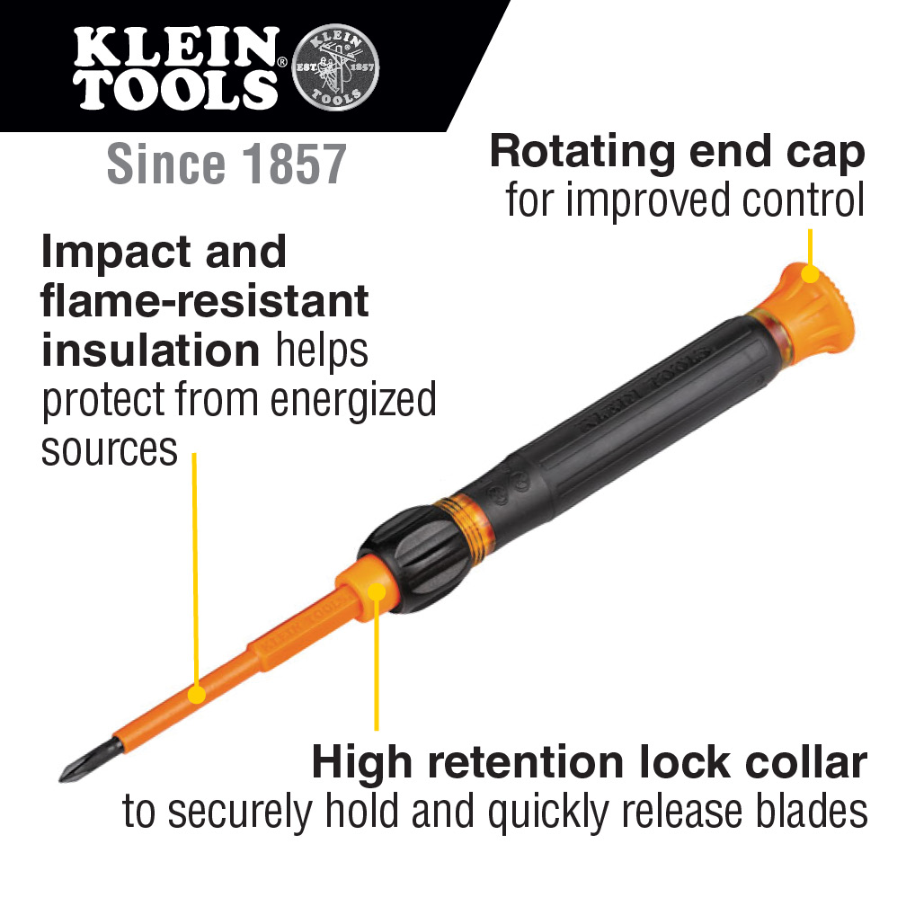 Klein 8-in-1 Insulated Precision Screwdriver Set with Case