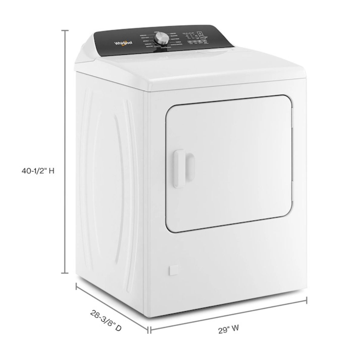 Whirlpool 7 cu. ft. White Electric Top Load Moisture Sensing Dryer with Steam