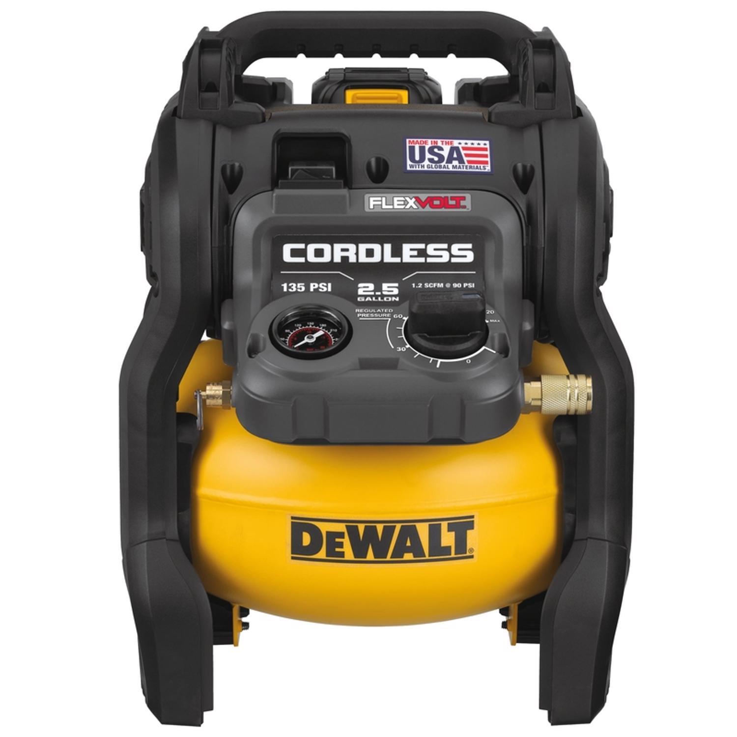 DeWalt 20V MAX 2.5 gal Pancake Portable Air Compressor 135 psi 0.4 HP