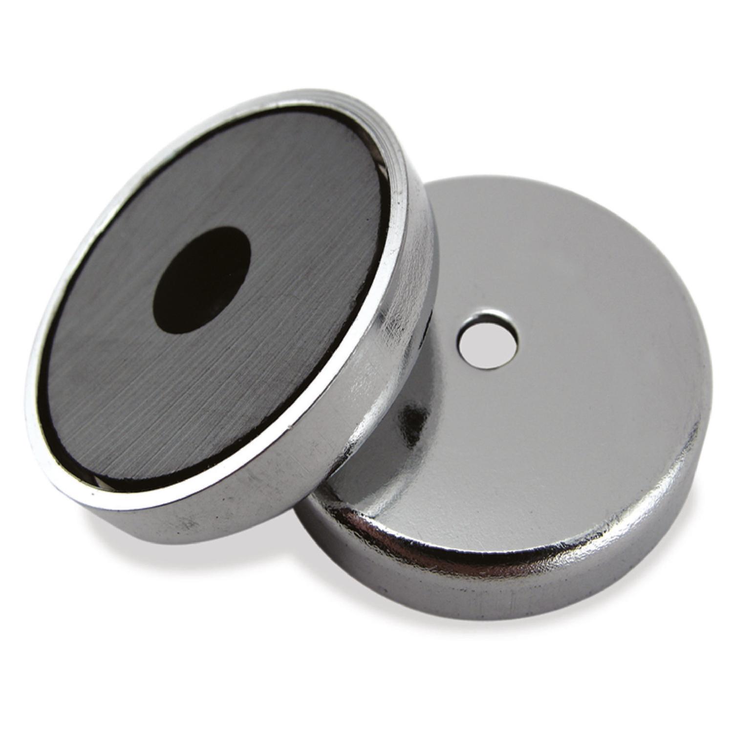 Magnet Source .283 in. L X 1.42 in. W Silver Round Base Magnet 16 lb. pull 1 pc