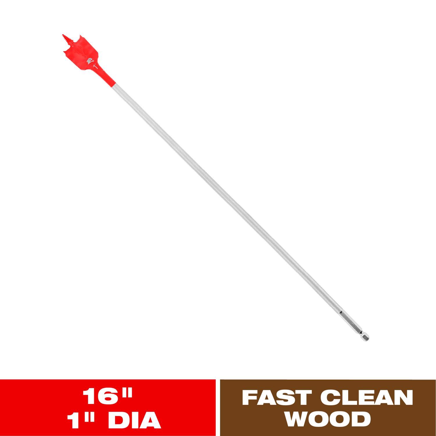 Diablo 1 in. X 16 in. L High Speed Steel Clean Wood Spade Bit Hex Shank 1 pk