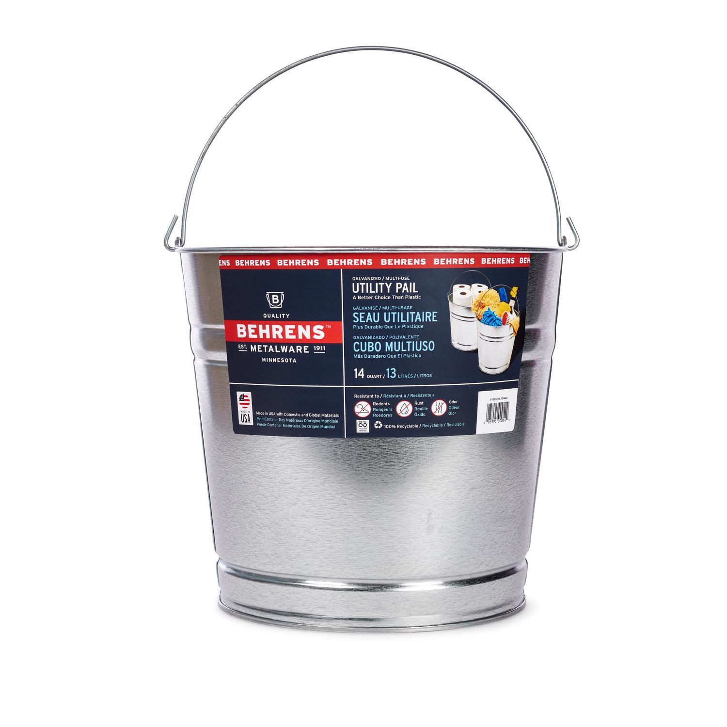 Behrens Hot Dipped 14 qt Galvanized Pail Gray