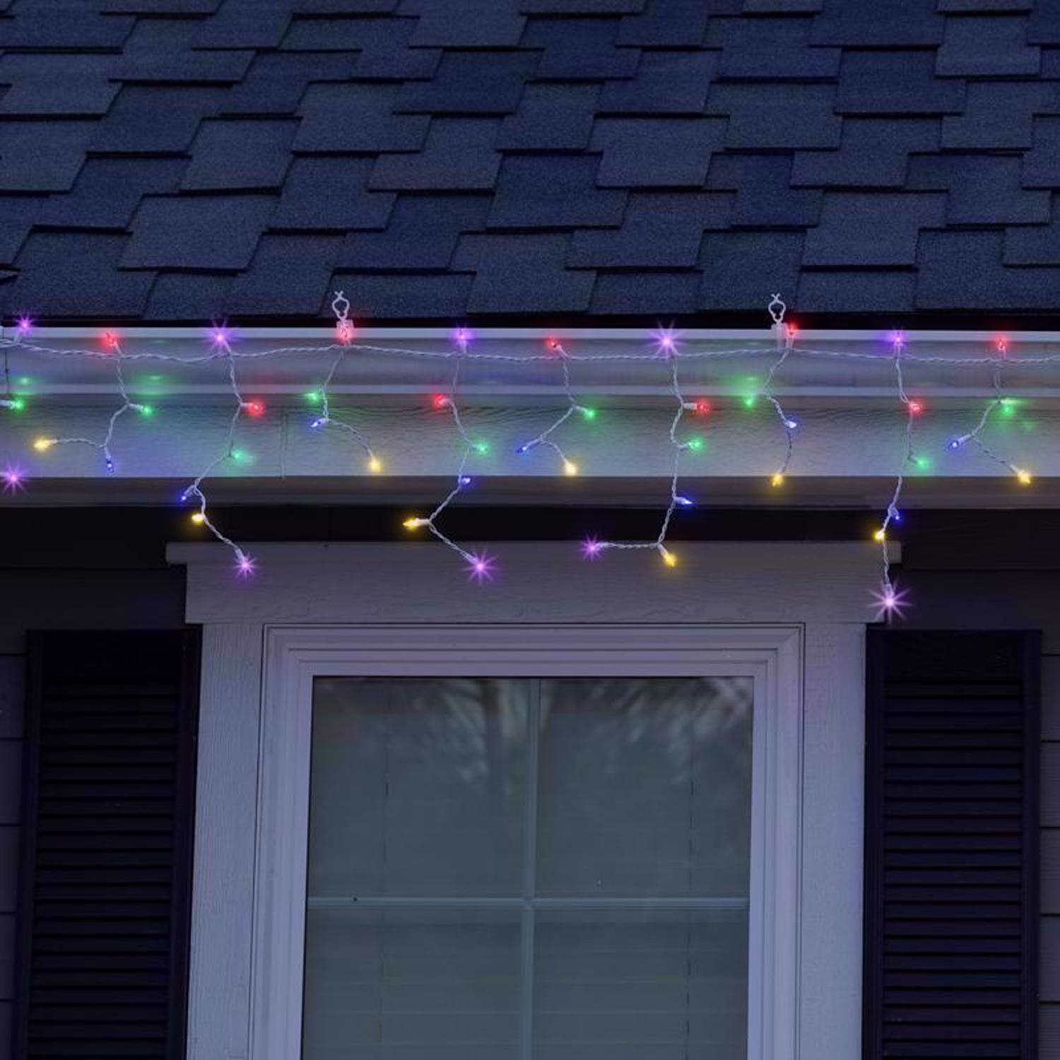 Celebrations Classic LED T5 Multicolored 100 ct Icicle Christmas Lights 6 ft.