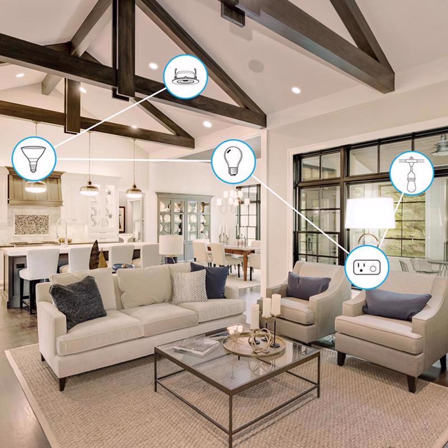 Feit A19 E26 (Medium) Smart-Enabled LED Bulb Adjustable White 60 Watt Equivalence 1 Pack