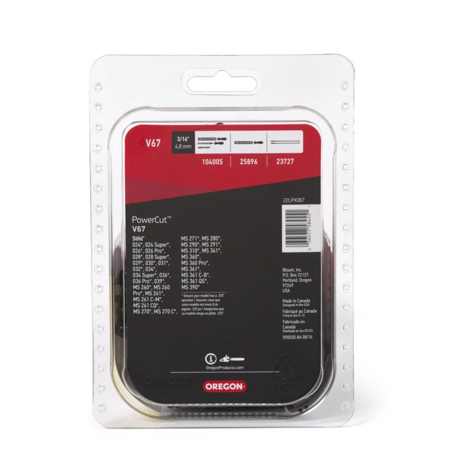 Oregon PowerCut V67 16 in. Chainsaw Chain 67 links