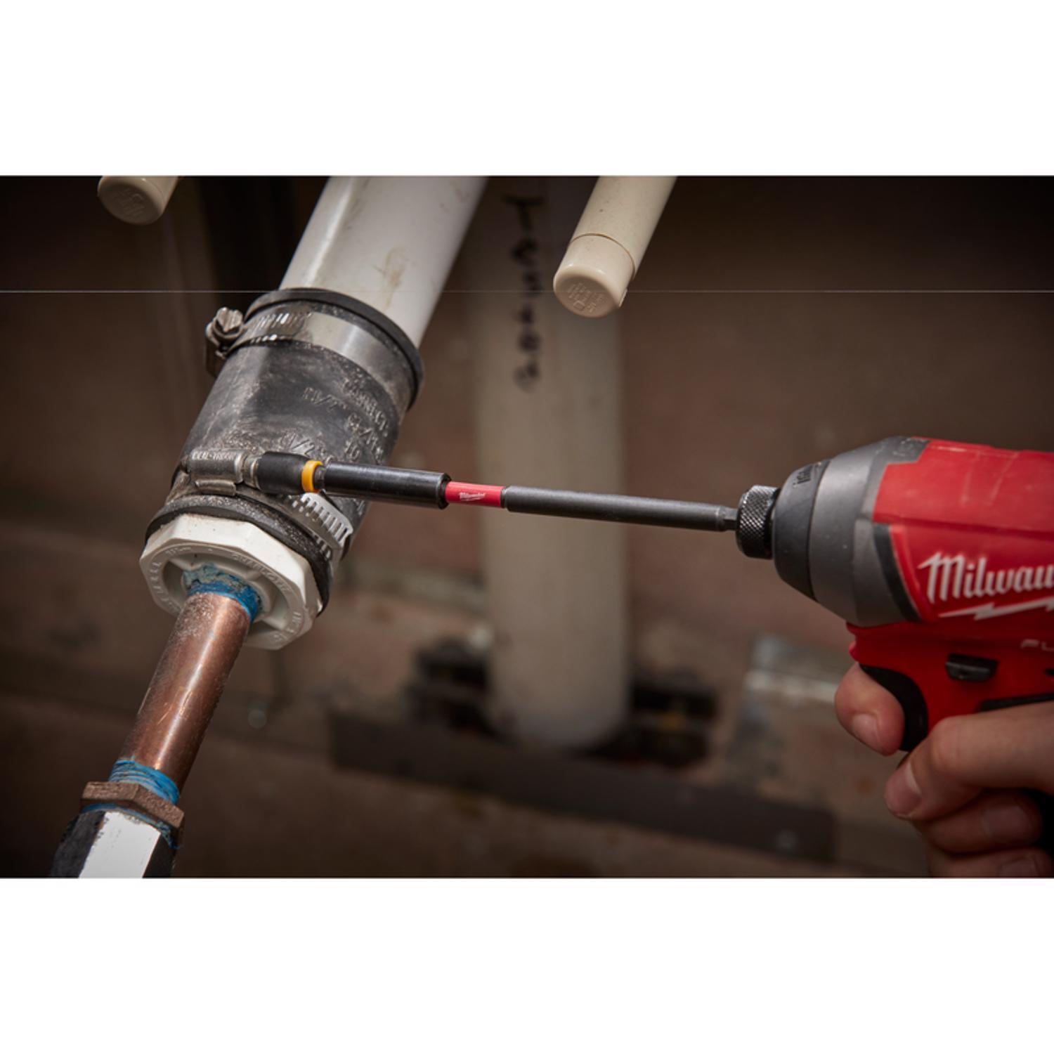 Milwaukee Shockwave Hex 1/4 in. X 6 in. L Screwdriver Bit Holder Steel 1 pc