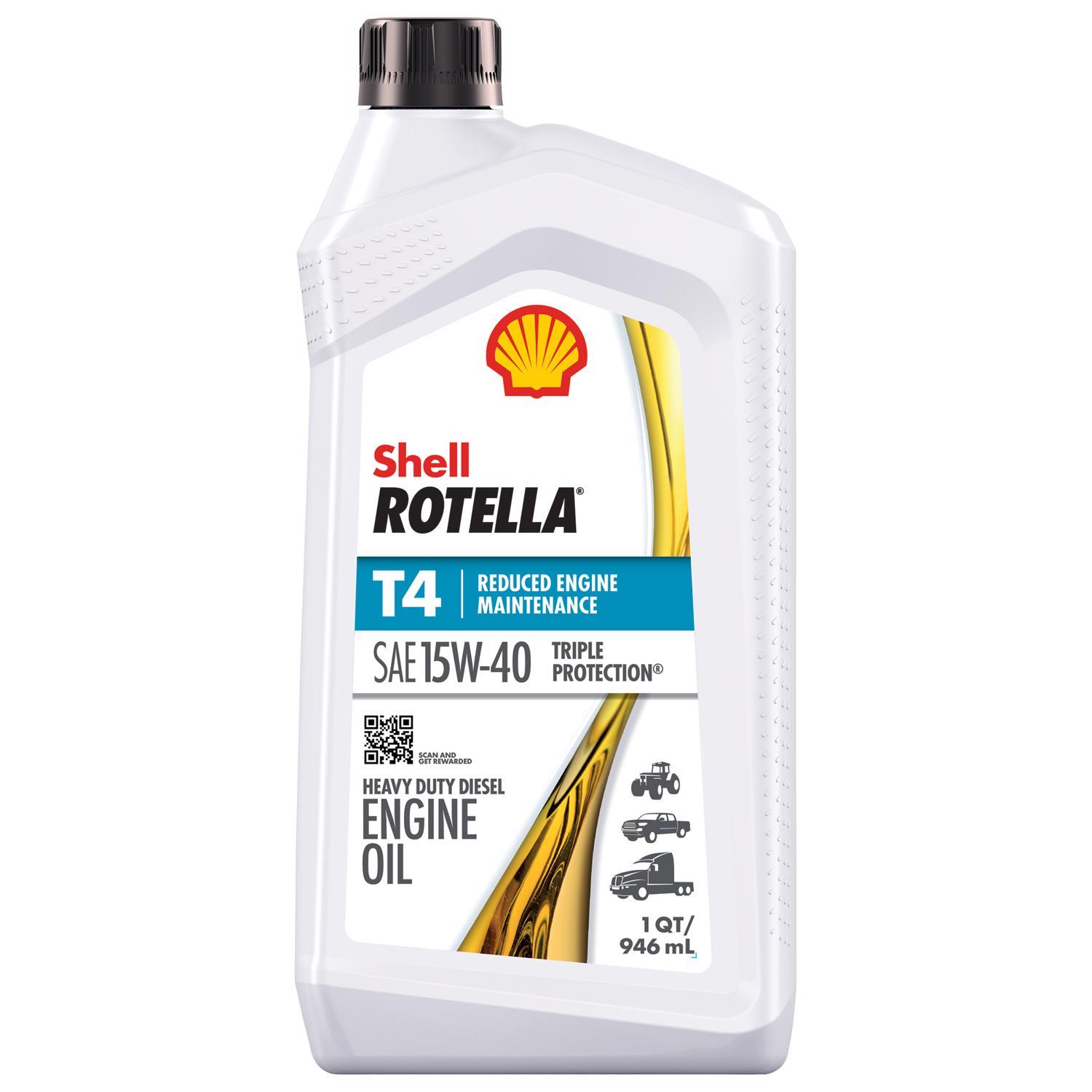 Shell Rotella 15W-40 Diesel Heavy Duty Engine Oil 1 qt 1 pk