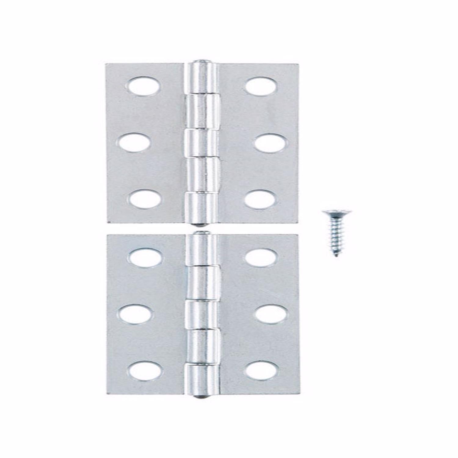Ace 2-1/2 in. L Zinc-Plated Narrow Hinge 2 pk