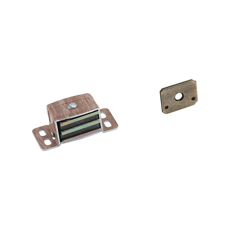 Amerock 0.875 in. H X 1 in. W X 2-3/16 in. D Wood Grain Aluminum Magnetic Catch