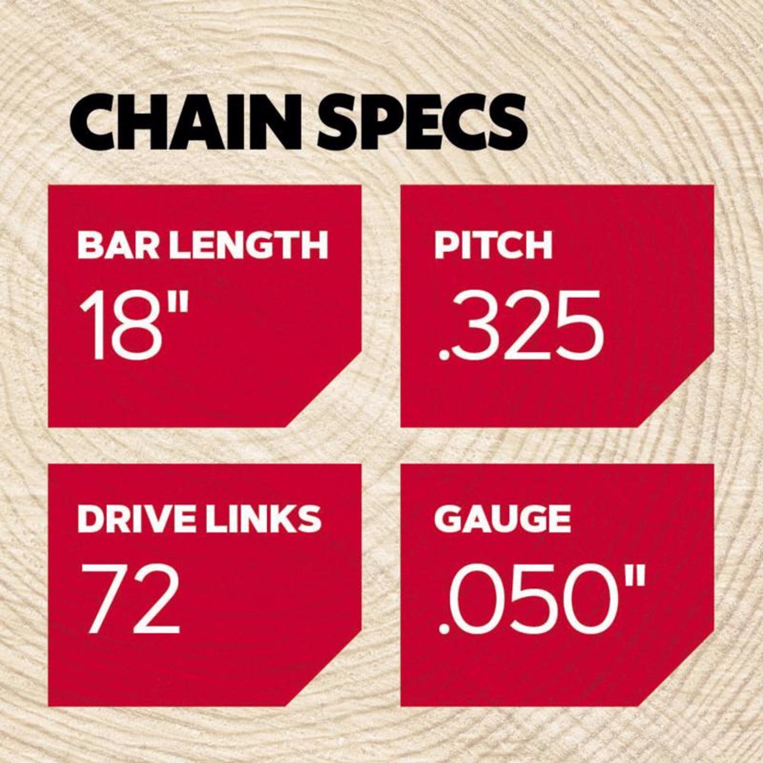 Oregon ControlCut H72 18 in. Chainsaw Chain 72 links