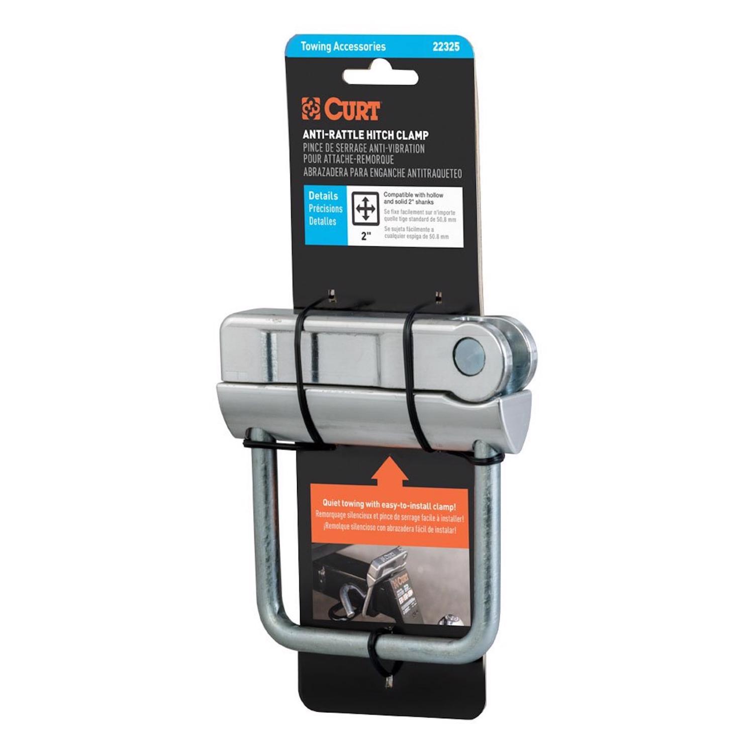 CURT 4.8"H x 0.80"W x 4.5"L Anti-Rattle Hitch Clamp