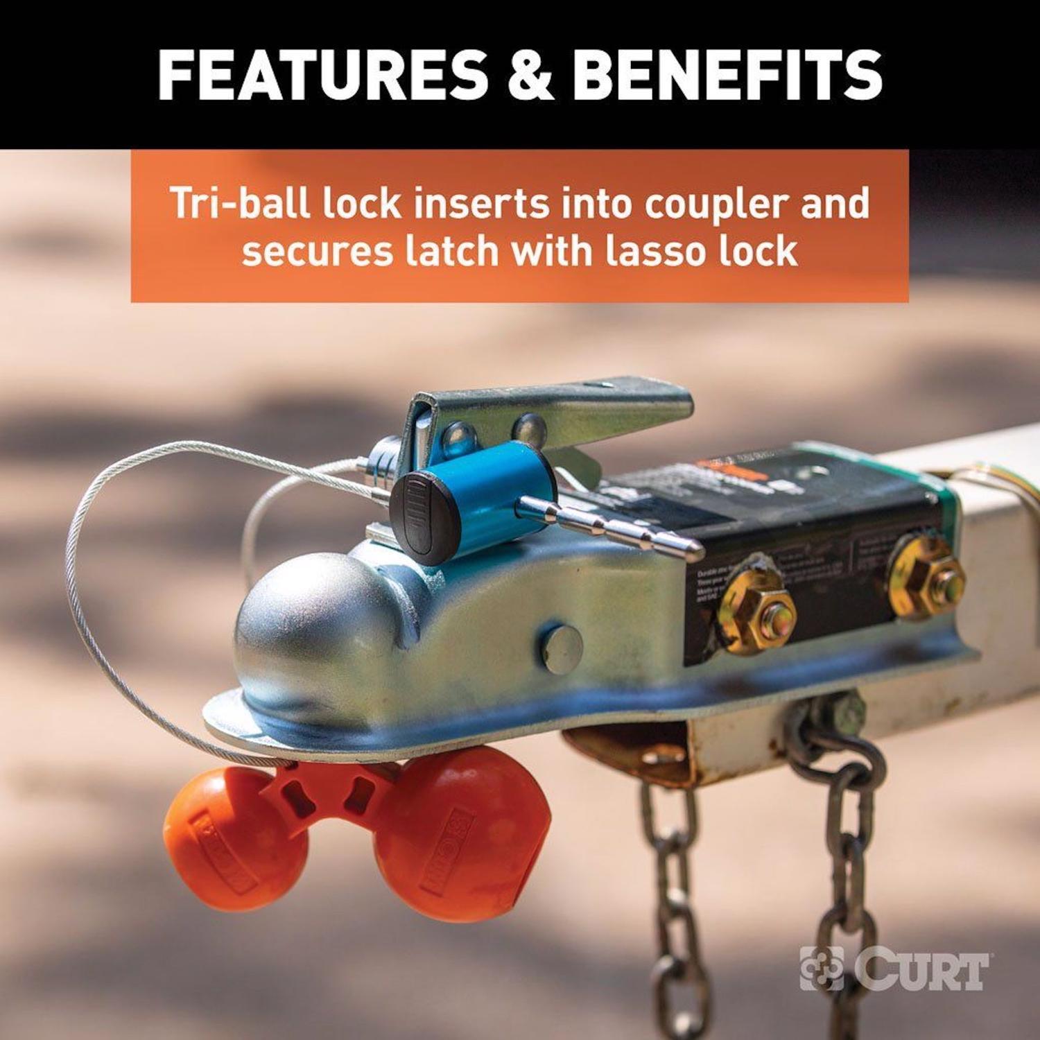 CURT Anti-Theft Trailer Coupler Ball and Lock