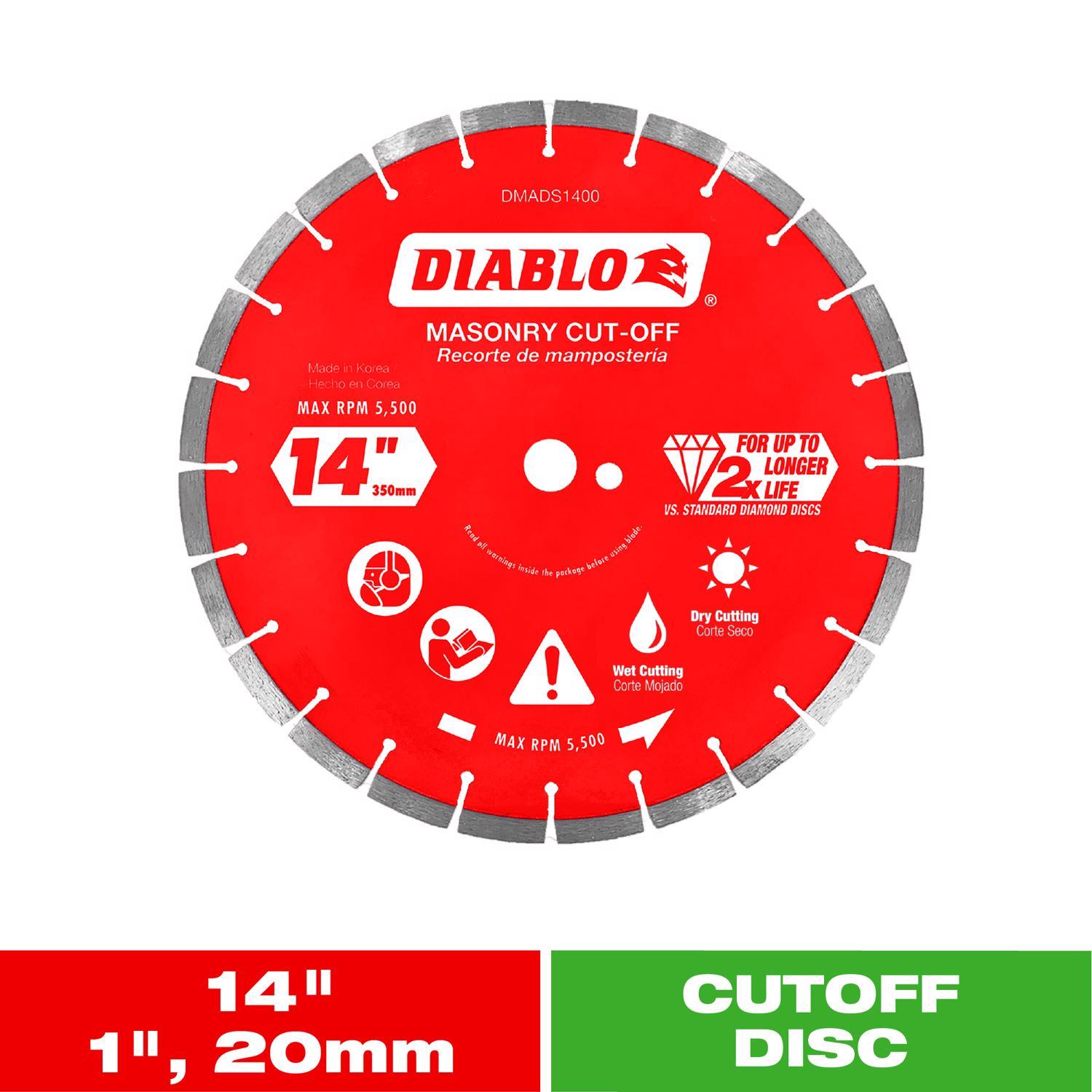 Diablo 14 in. D X 1 in. Diamond Segmented Masonry Cut-Off Disc