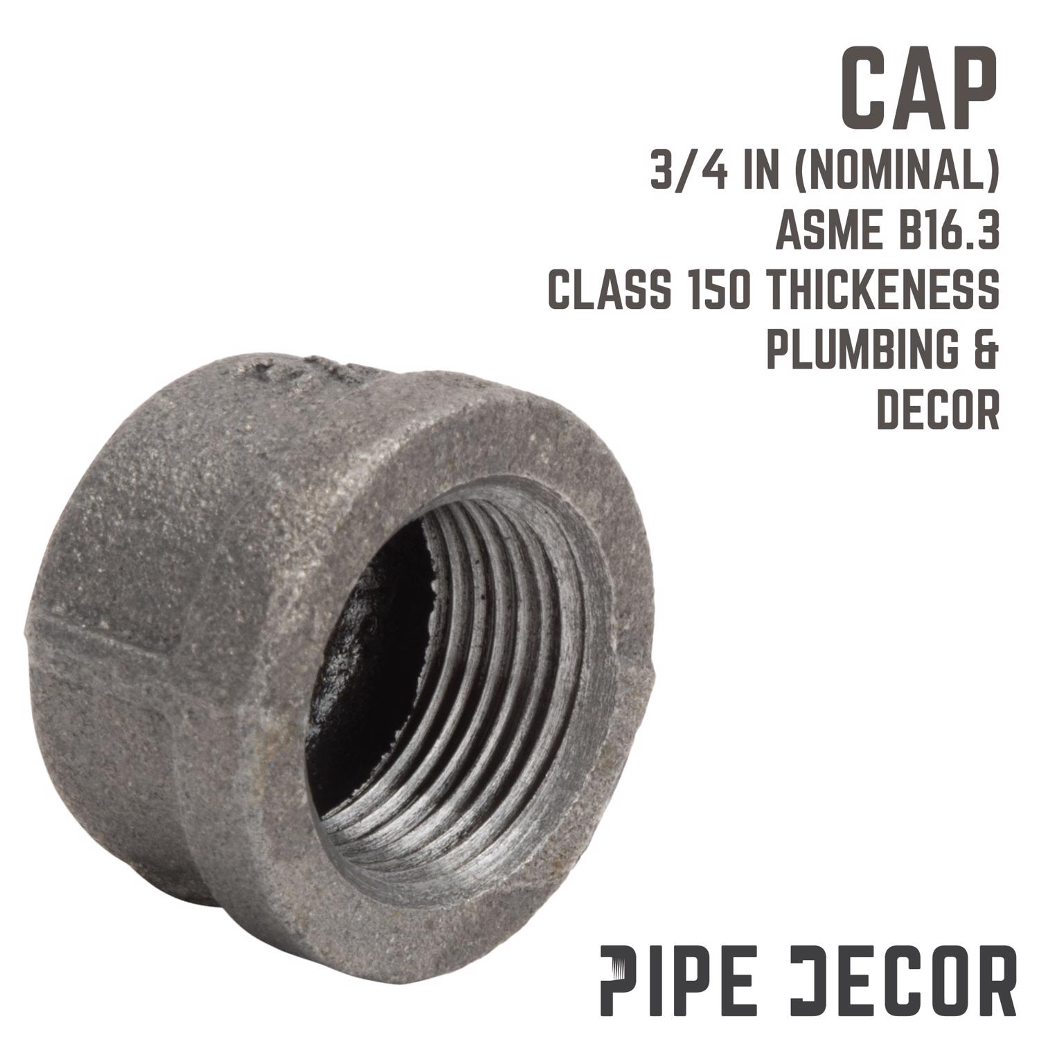 STZ Industries 3/4 in. FIP each Black Malleable Iron Cap