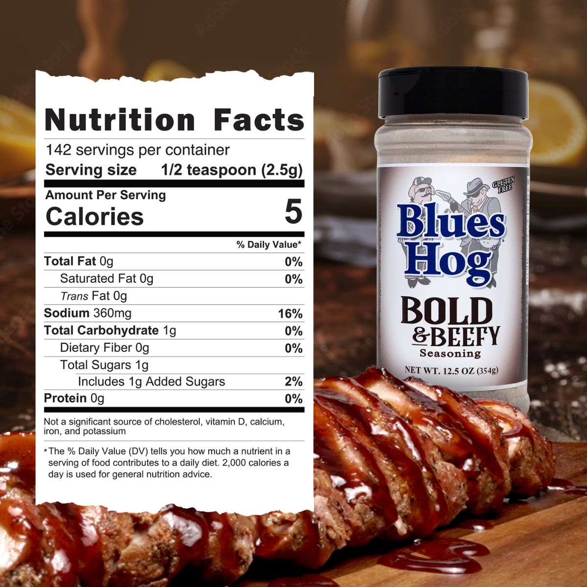 Blues Hog Bold & Beefy Barbeque Seasoning, Gluten-Free, 12.5 oz.