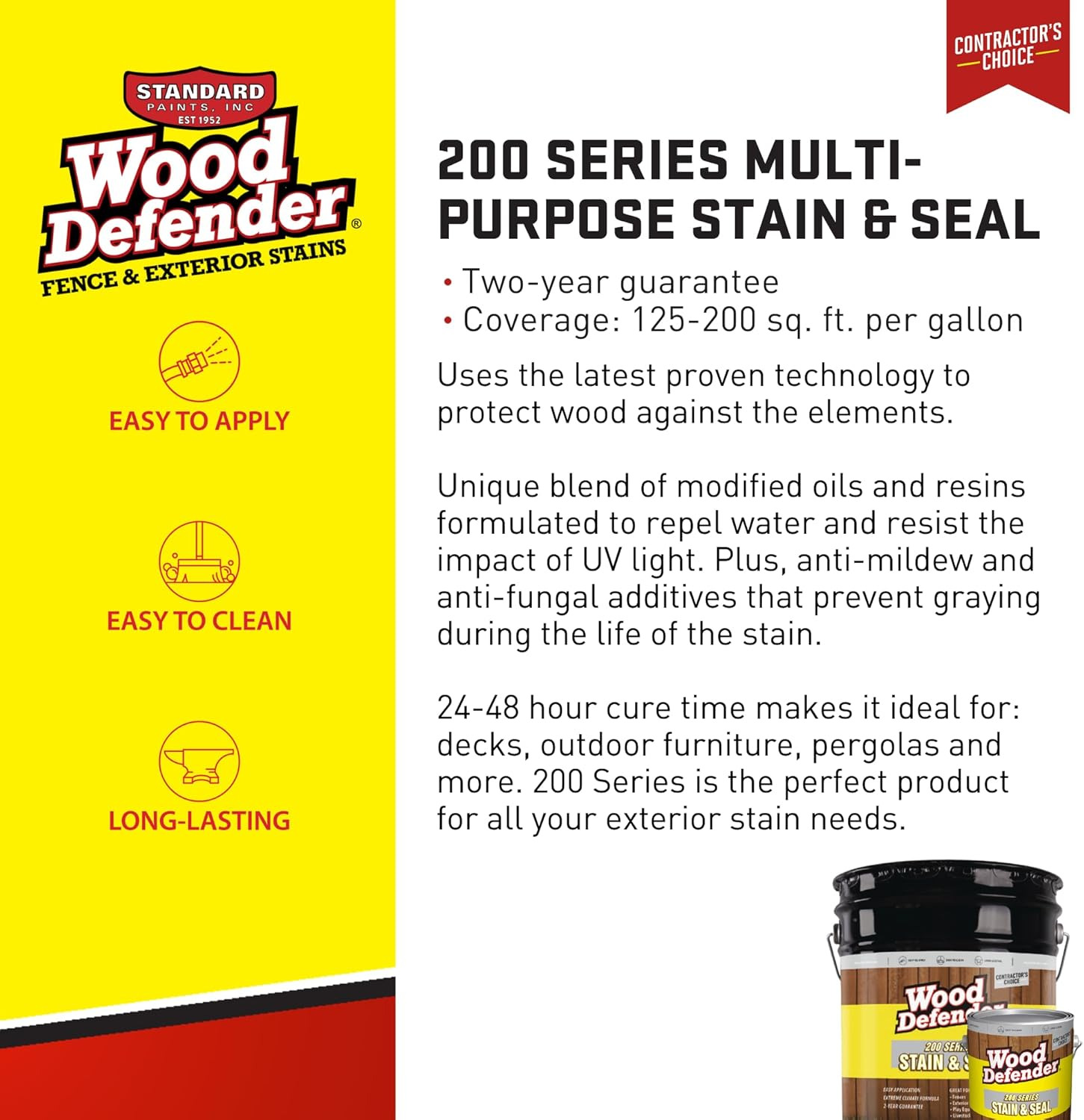 Wood Defender 200 Series Sable Brown Semi-Transparent Stain & Sealer gallon