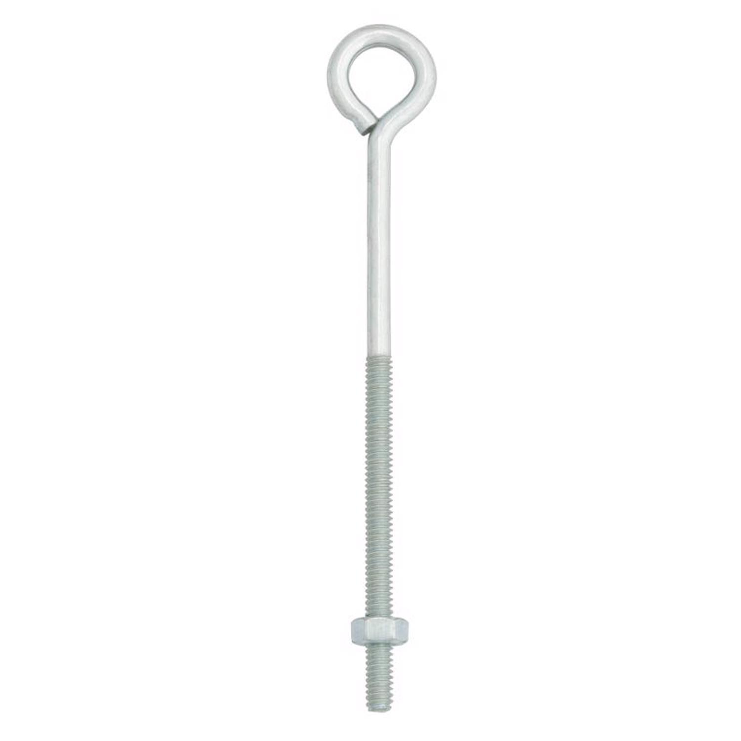 Hampton 1/4 in. X 6 in. L Zinc-Plated Steel Eyebolt Nut Included