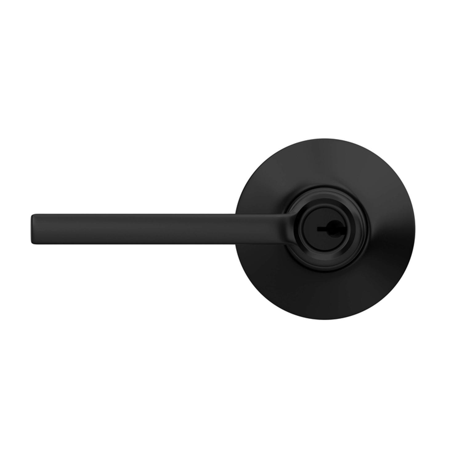 Schlage Latitude Matte Black Entry Door Knob 1-3/4 in.