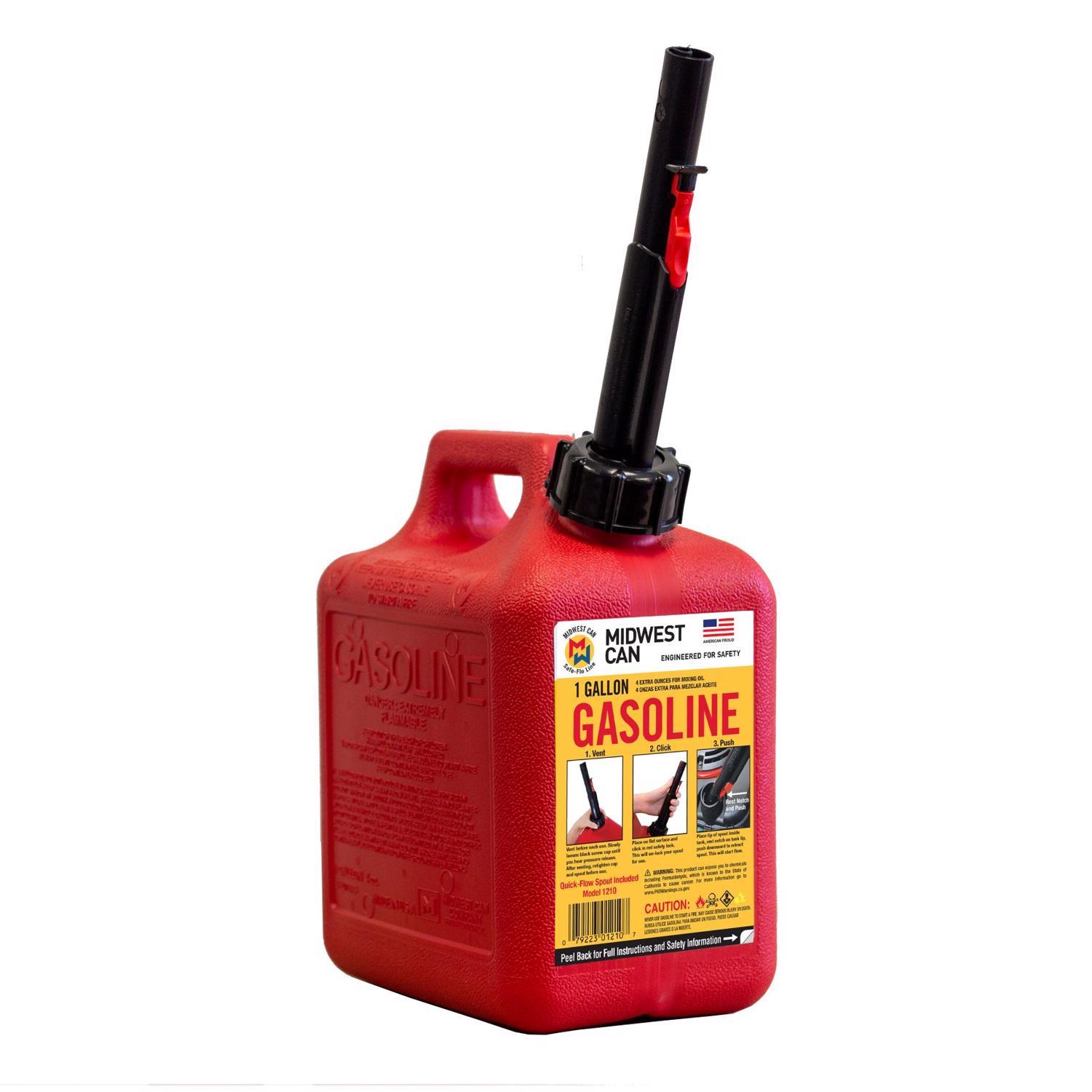 Midwest Can Quick Flow Spout Plastic Gas Can 1 gal