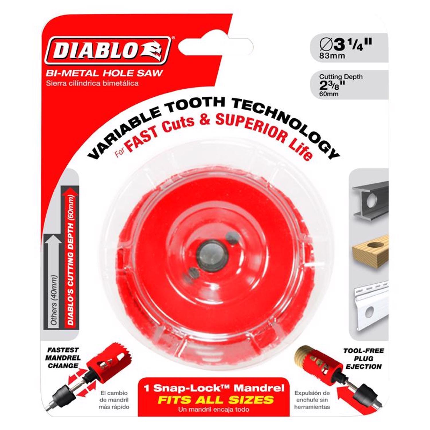 Diablo Snap-Lock Plus 3-1/8 in. Bi-Metal Hole Saw 1 pc