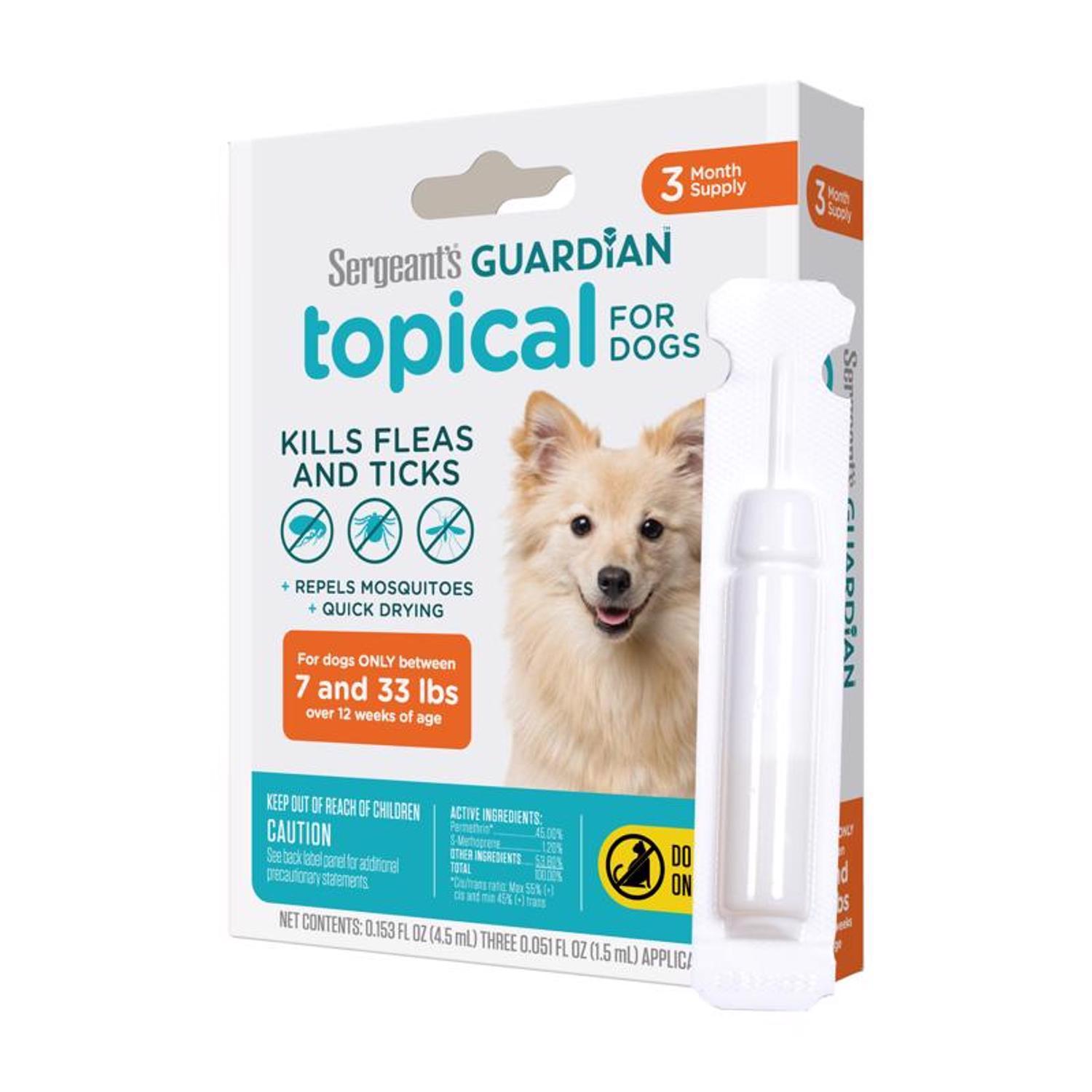 Sergeants Guardian Liquid Dog Flea and Tick Killer Permethrin, S-Methoprene and Other Ingrediant 0.1