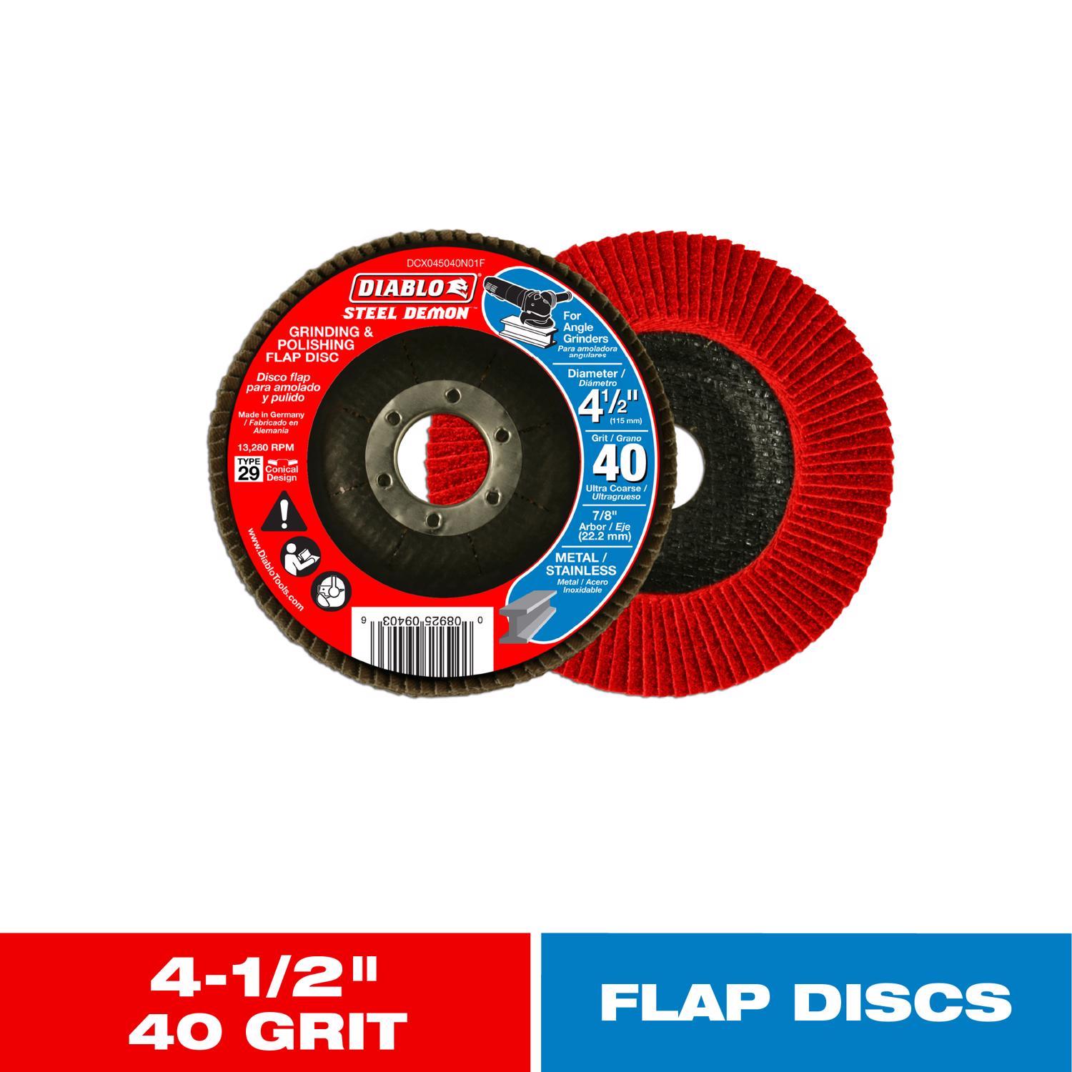 Diablo Steel Demon 4-1/2 in. D X 7/8 in. Zirconia Flap Disc 40 Grit 1 pk