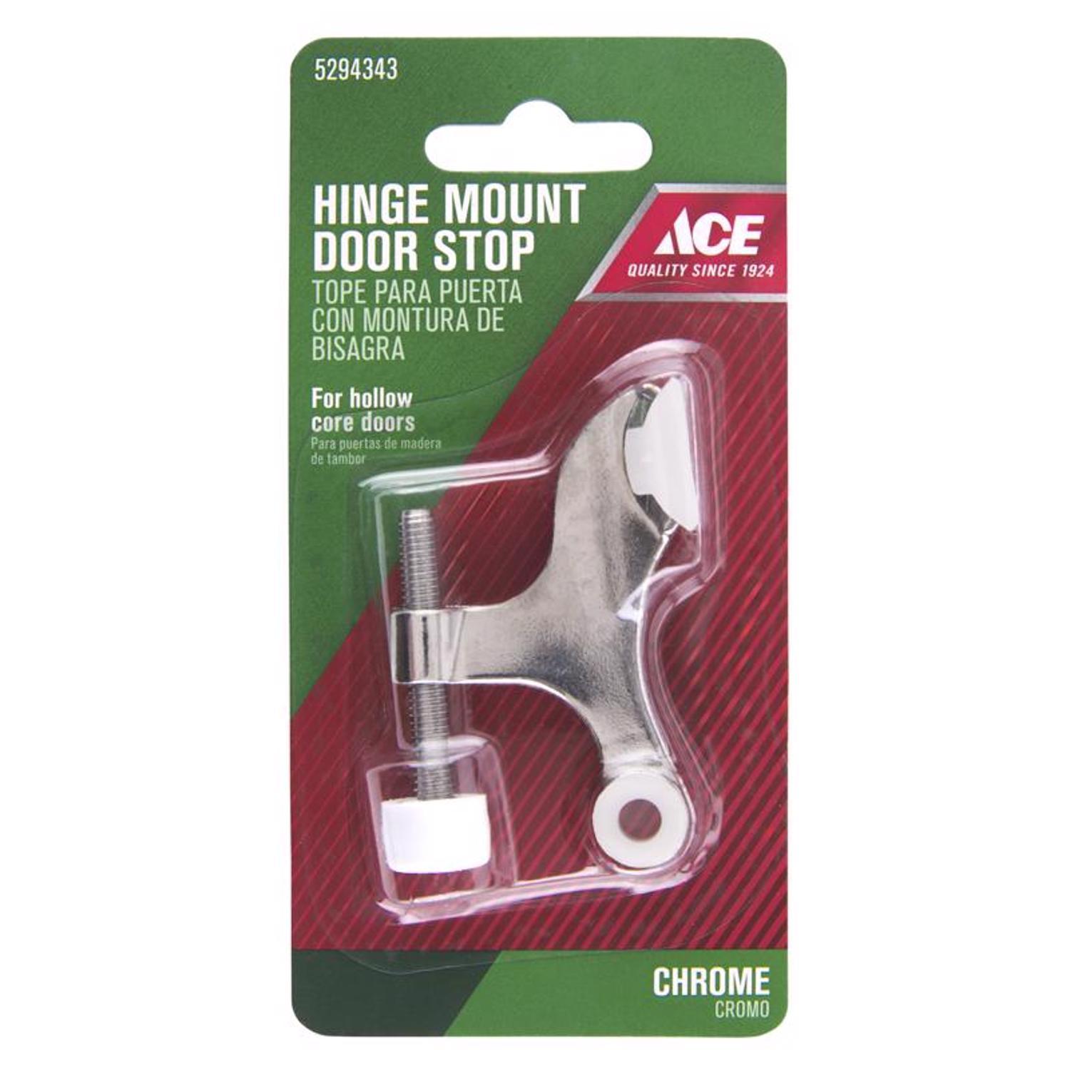 Ace Metal Chrome Silver Hinge Pin Door Stop Mounts to door 0 in.