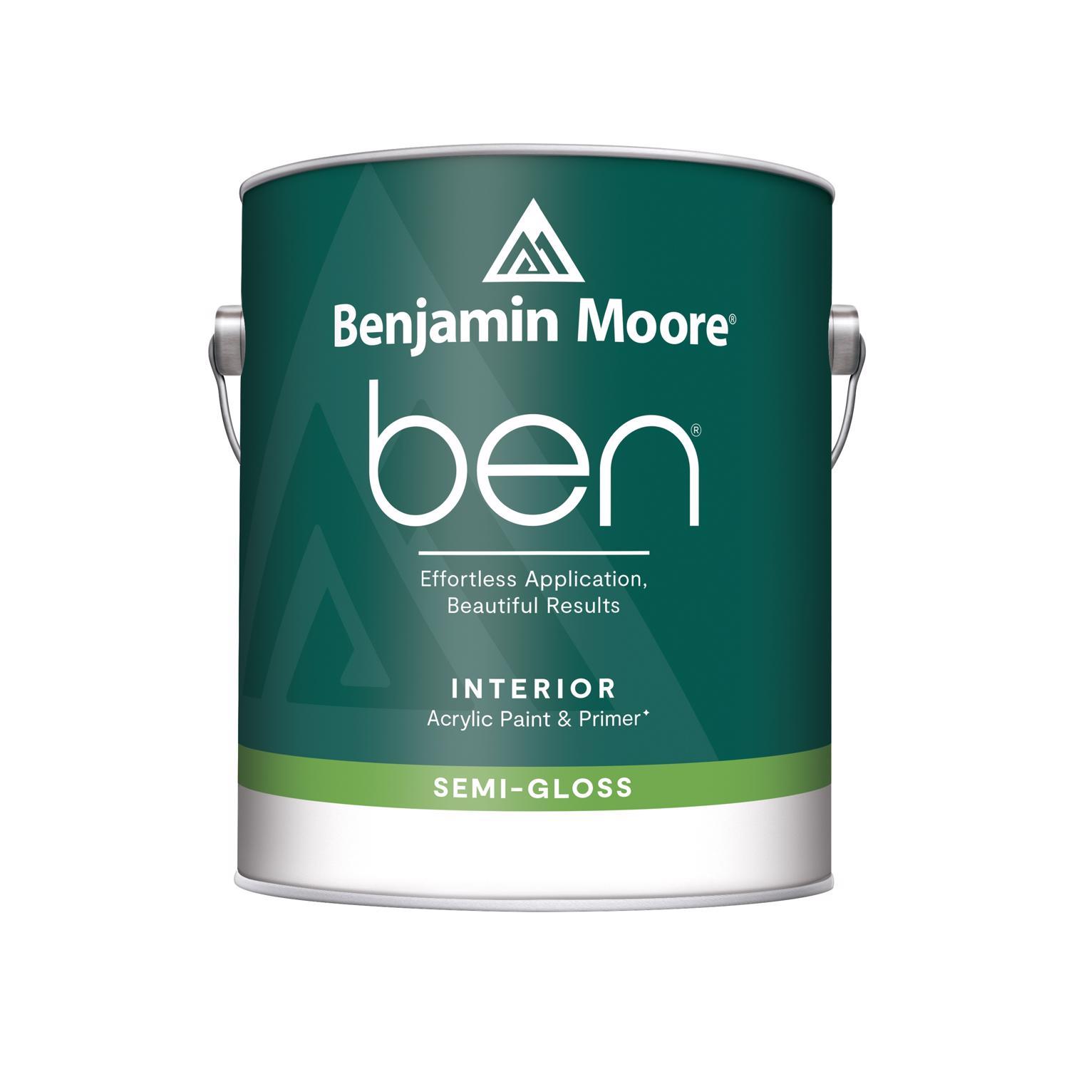 Benjamin Moore Ben Semi-Gloss White Paint and Primer Interior 1 gal