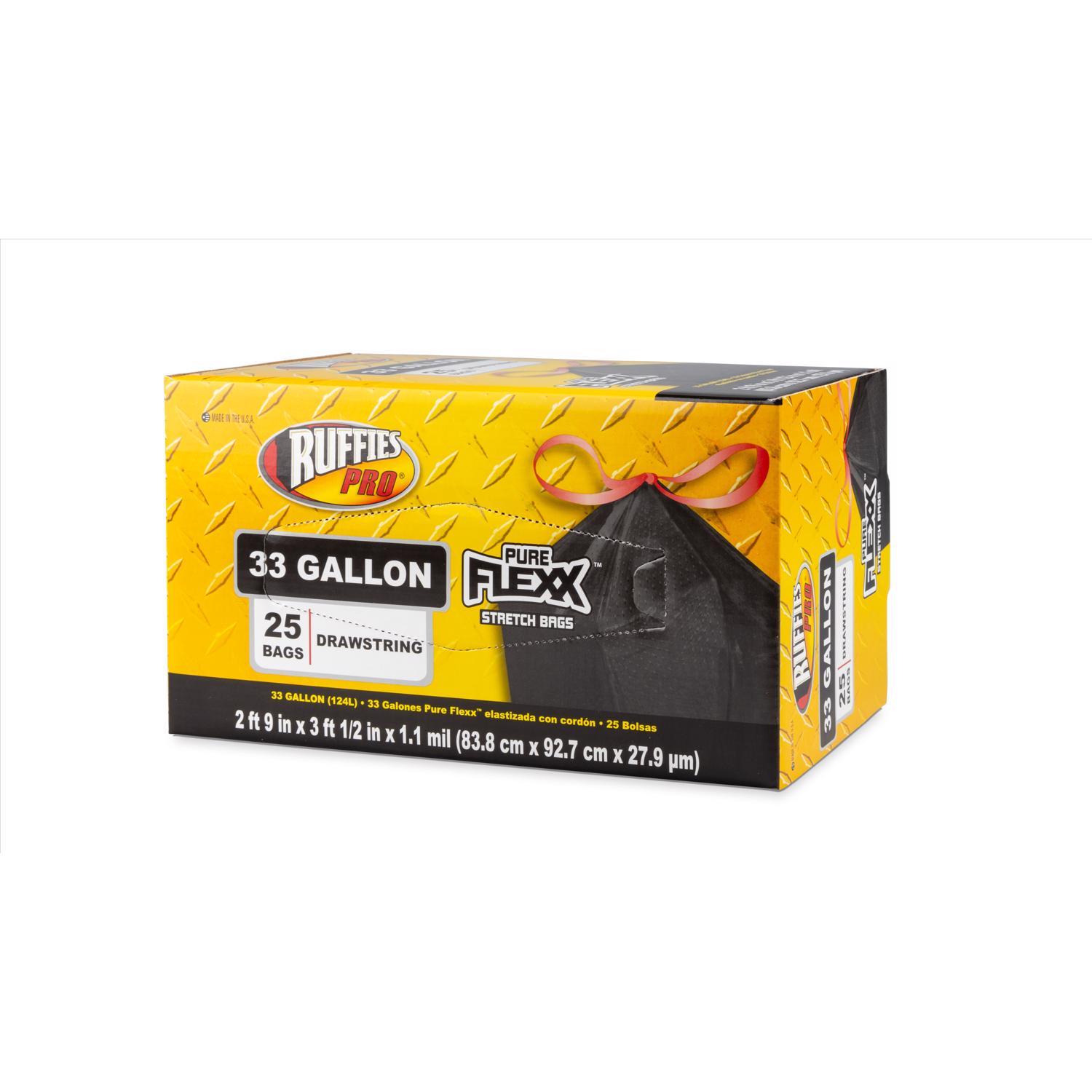 Ruffies Pro 33 gal Trash Bags Drawstring 25 pk 1.1 mil