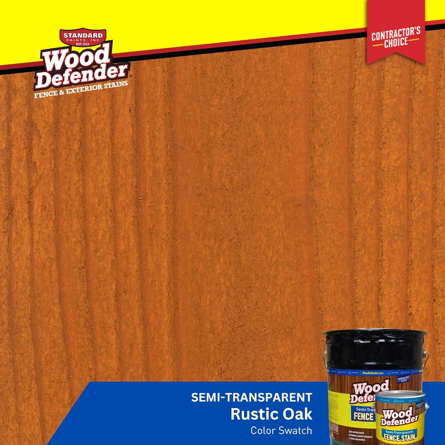 Wood Defender Semi-Transparent Fence Stain Rustic Oak Gallon