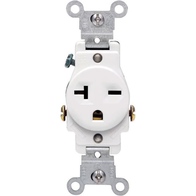 Leviton 20 amps 250 V Single White Outlet 6-20R 1 pk