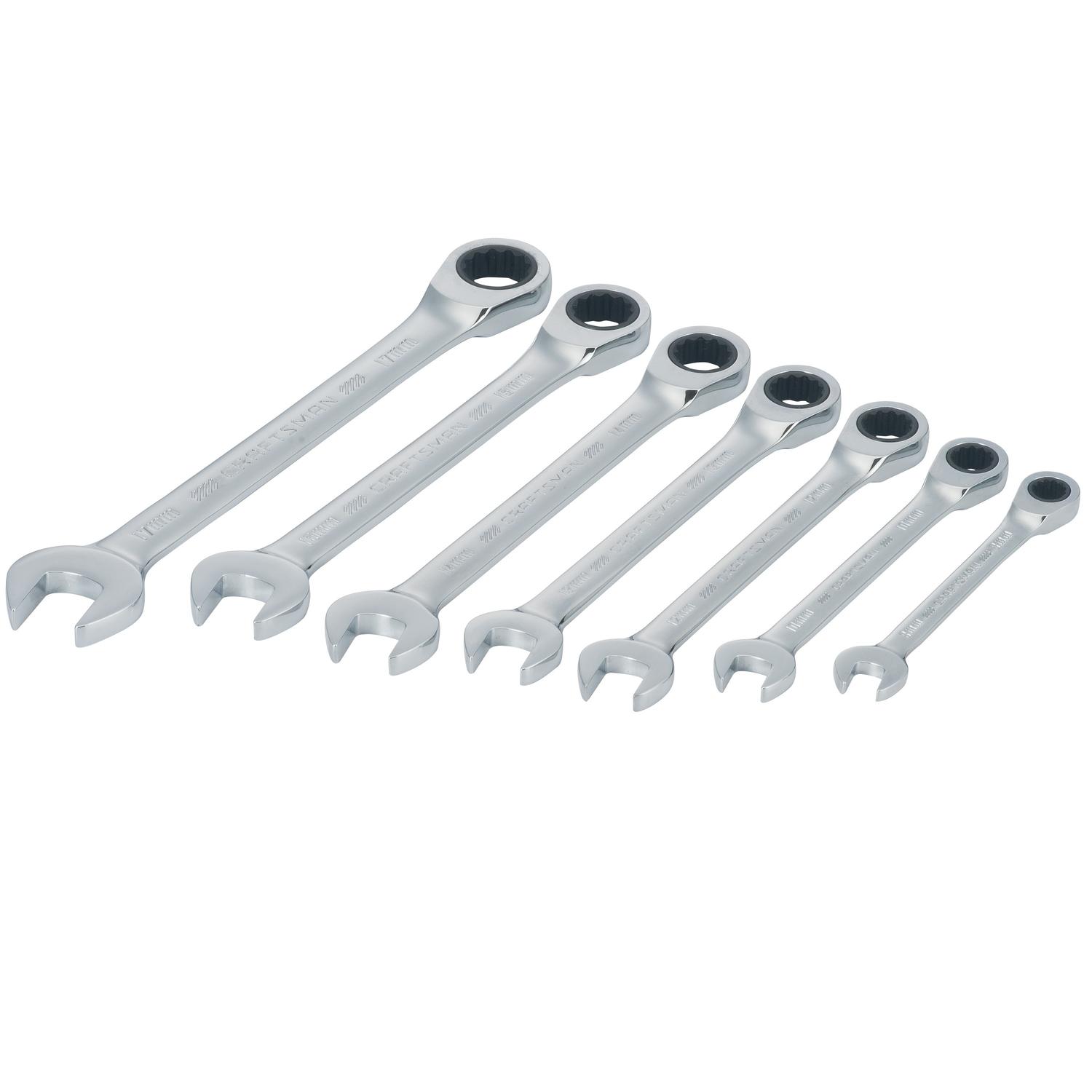 CRAFTSMAN 12 Point Metric Ratcheting Combination Wrench Set 7 pc