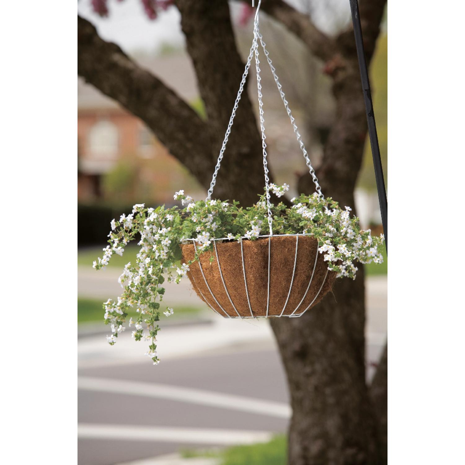Panacea Steel Hanging Basket White