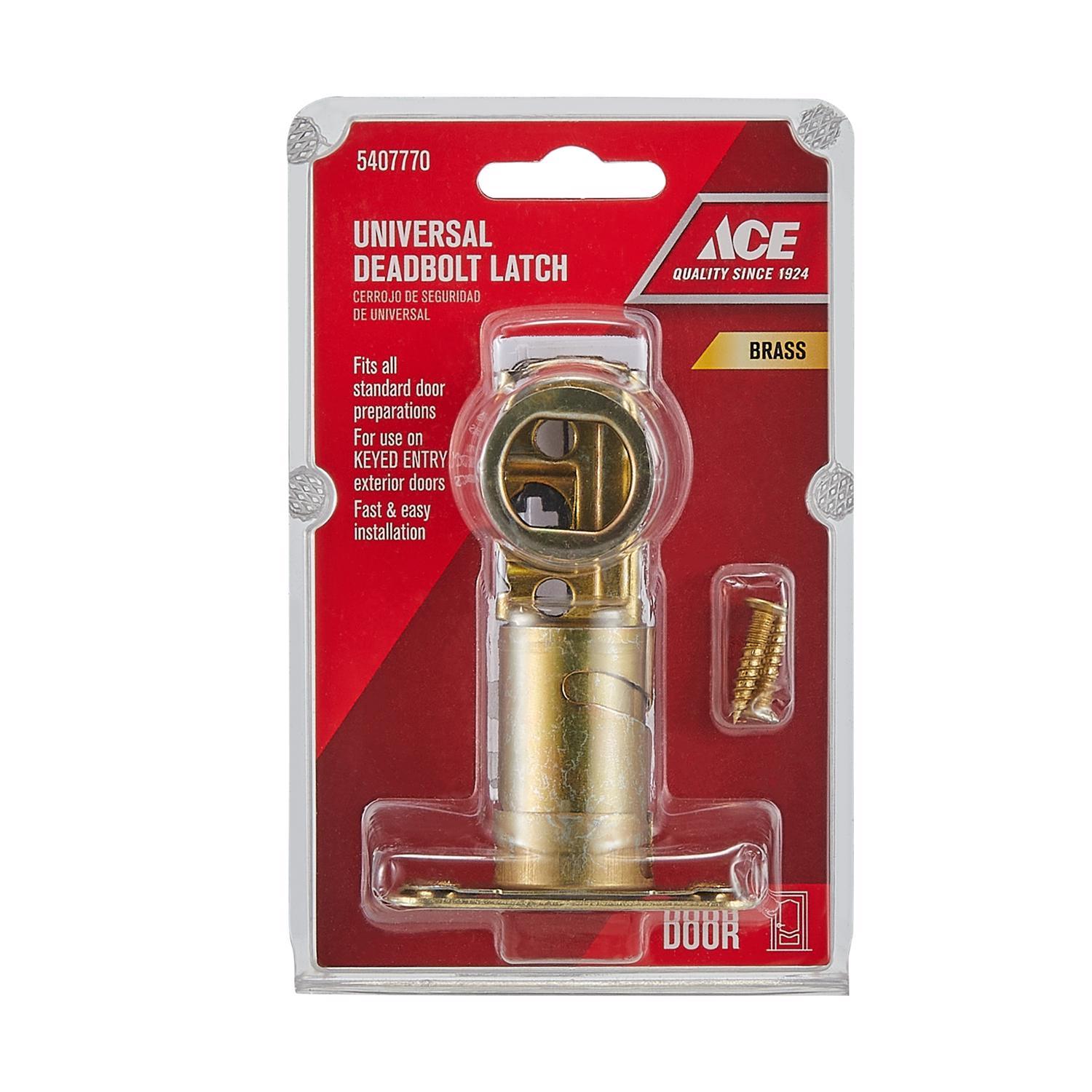 Ace Bright Brass Steel Deadbolt Latch 1 pk