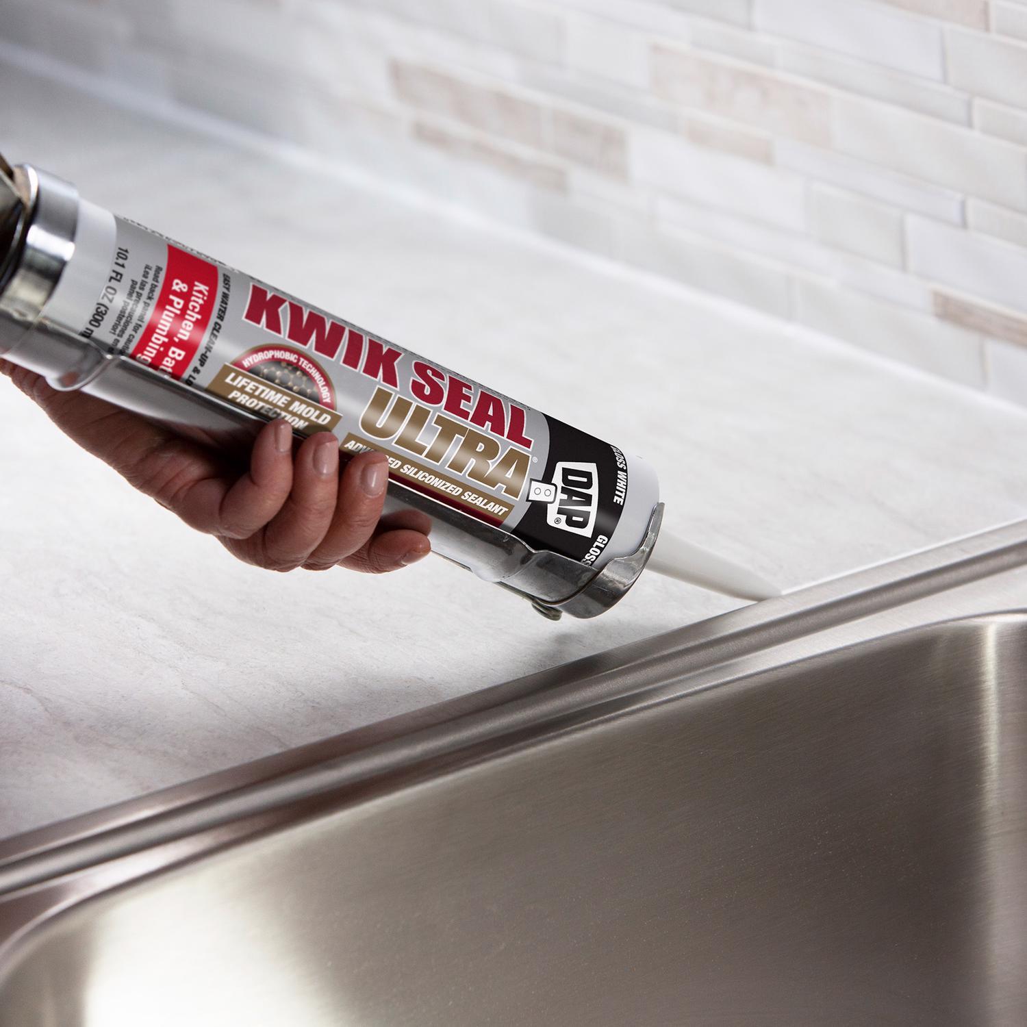 DAP Kwik Seal Ultra White Siliconized Acrylic Kitchen and Bath Sealant 10.1 oz