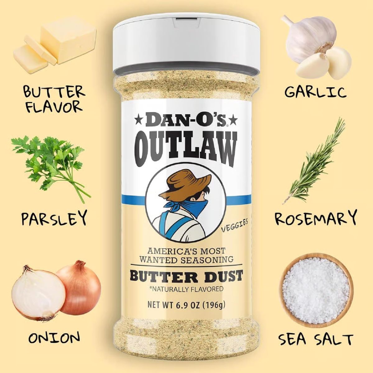 Dan-O's Outlaw Butter Dust BBQ Seasoning 6.9 oz.
