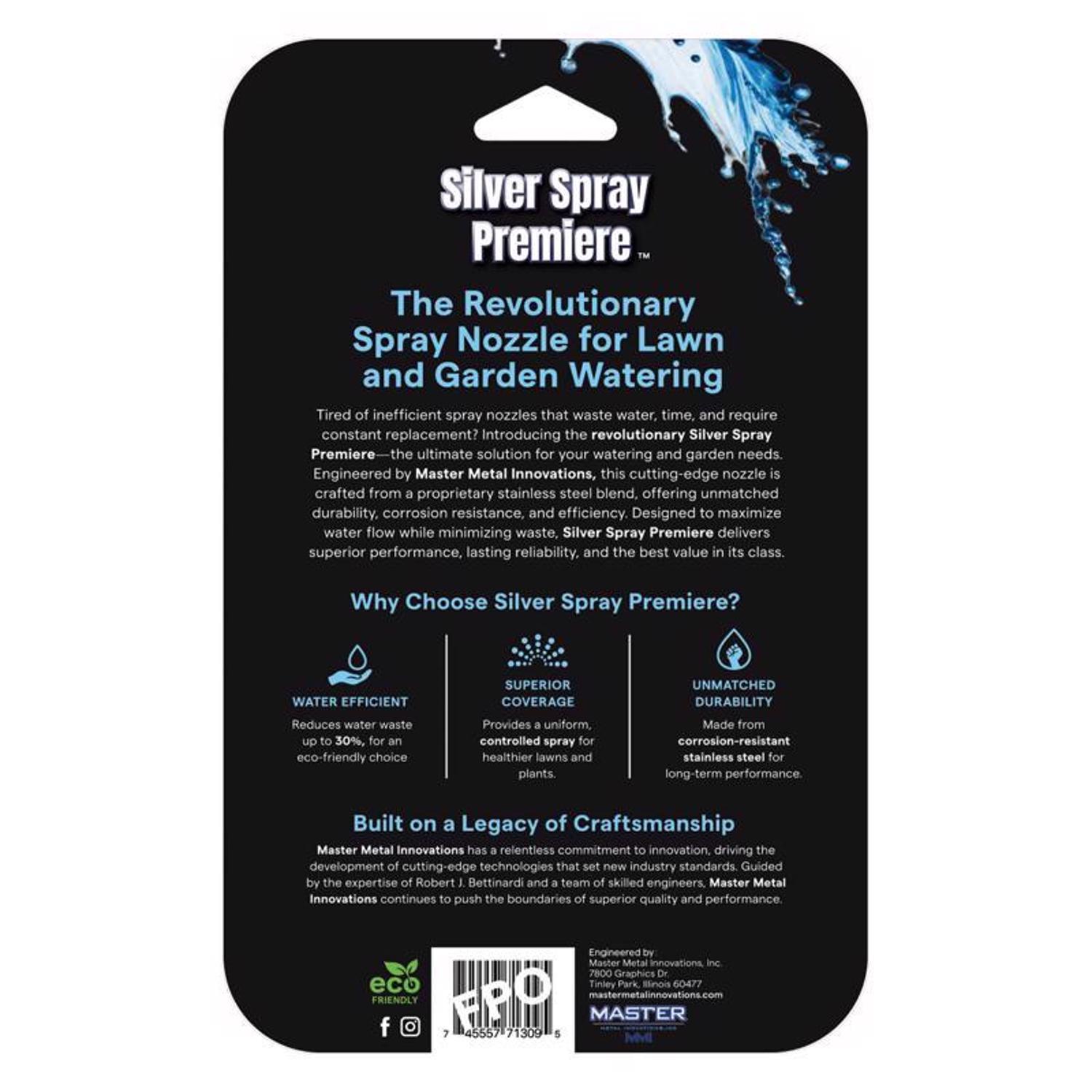 Silver Spray Premiere Adjustable Stainless Steel Spray Nozzle