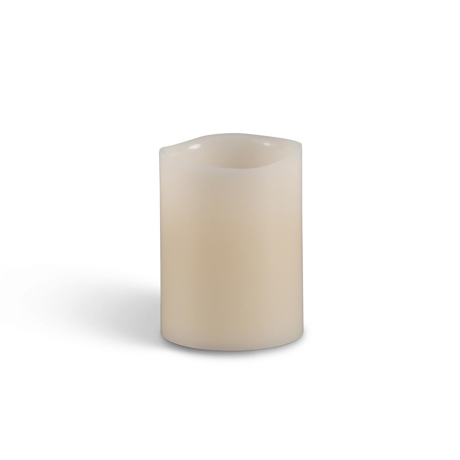 Gerson Everlasting Glow Bisque Vanilla Scent Wavy Edge Pillar Flameless Flickering Candle