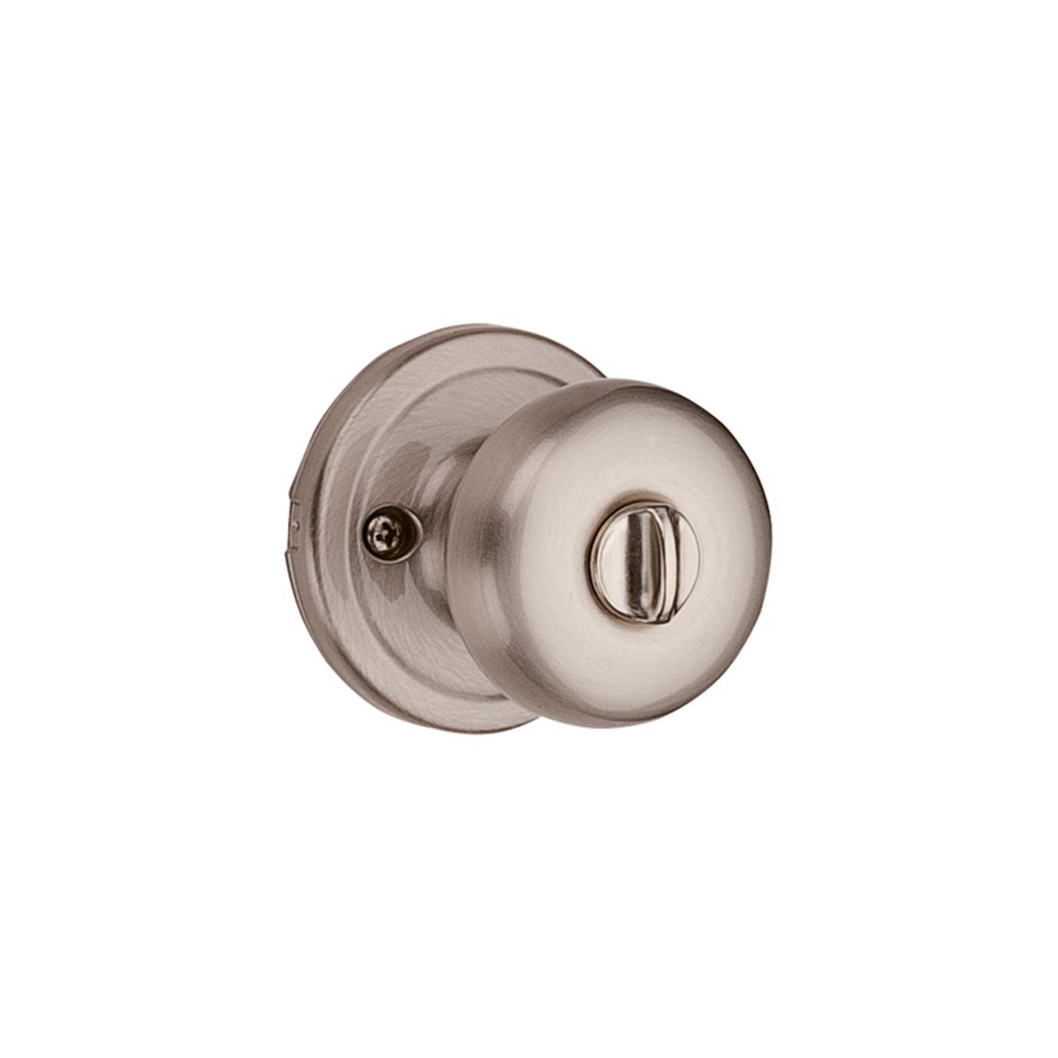 Kwikset SmartKey Juno Satin Nickel Entry Door Knob KW1 1-3/4 in.