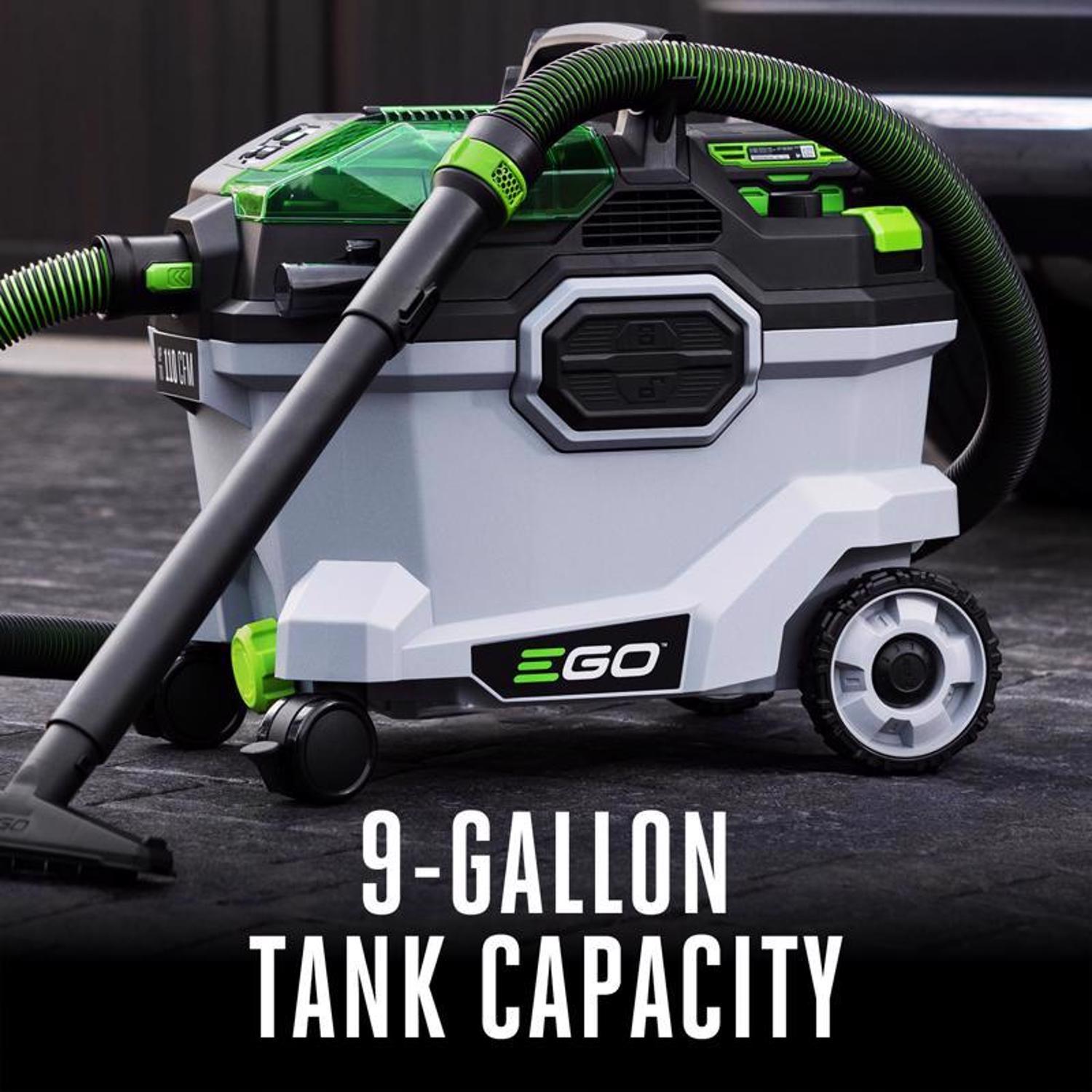 EGO Power+ WDV0904 9 gal Cordless Wet/Dry Vacuum Kit (Battery & Charger) 56 V W/ 5.0AH BATTERY