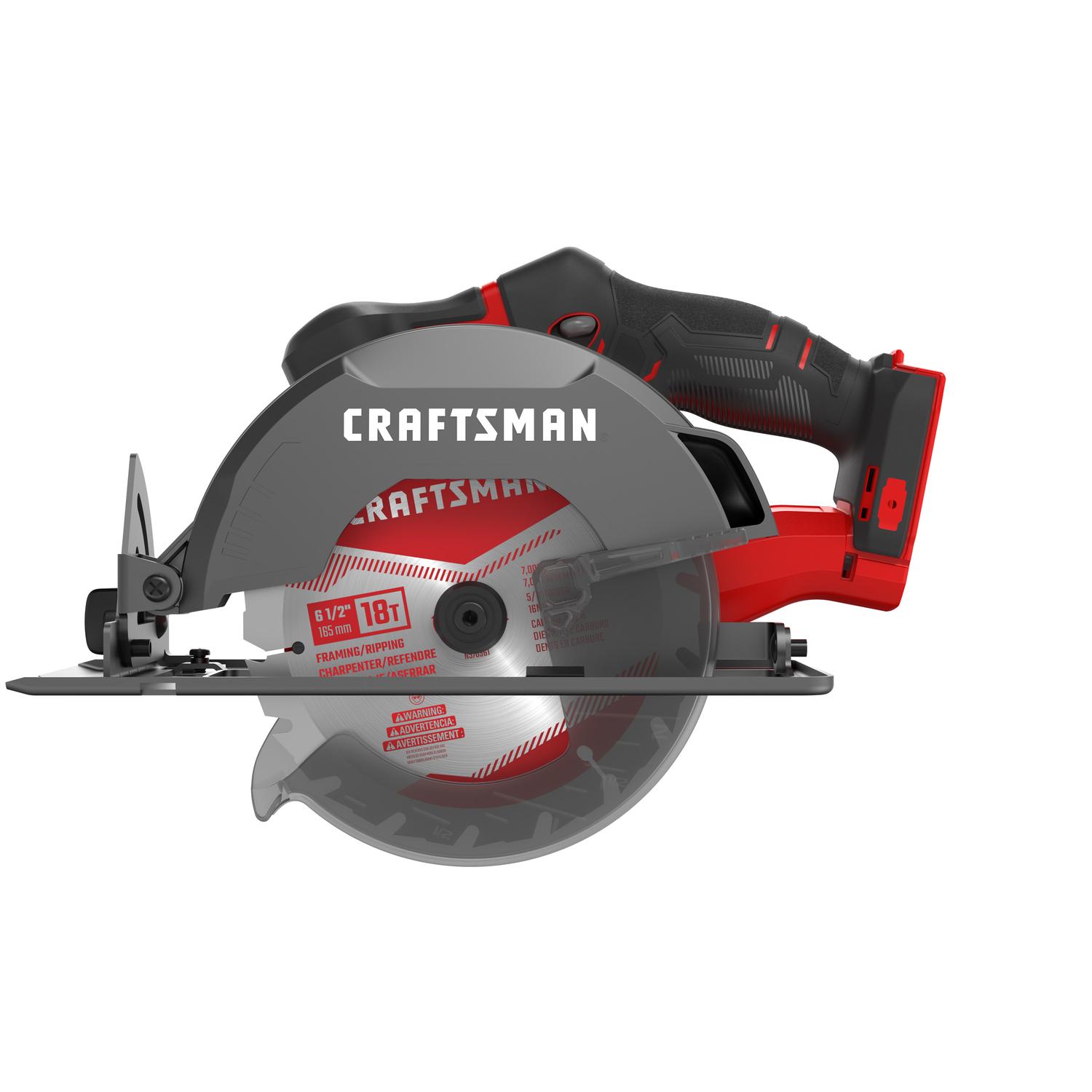 CRAFTSMAN V20 6-1/2 in. Cordless Brushed Circular Saw Tool Only