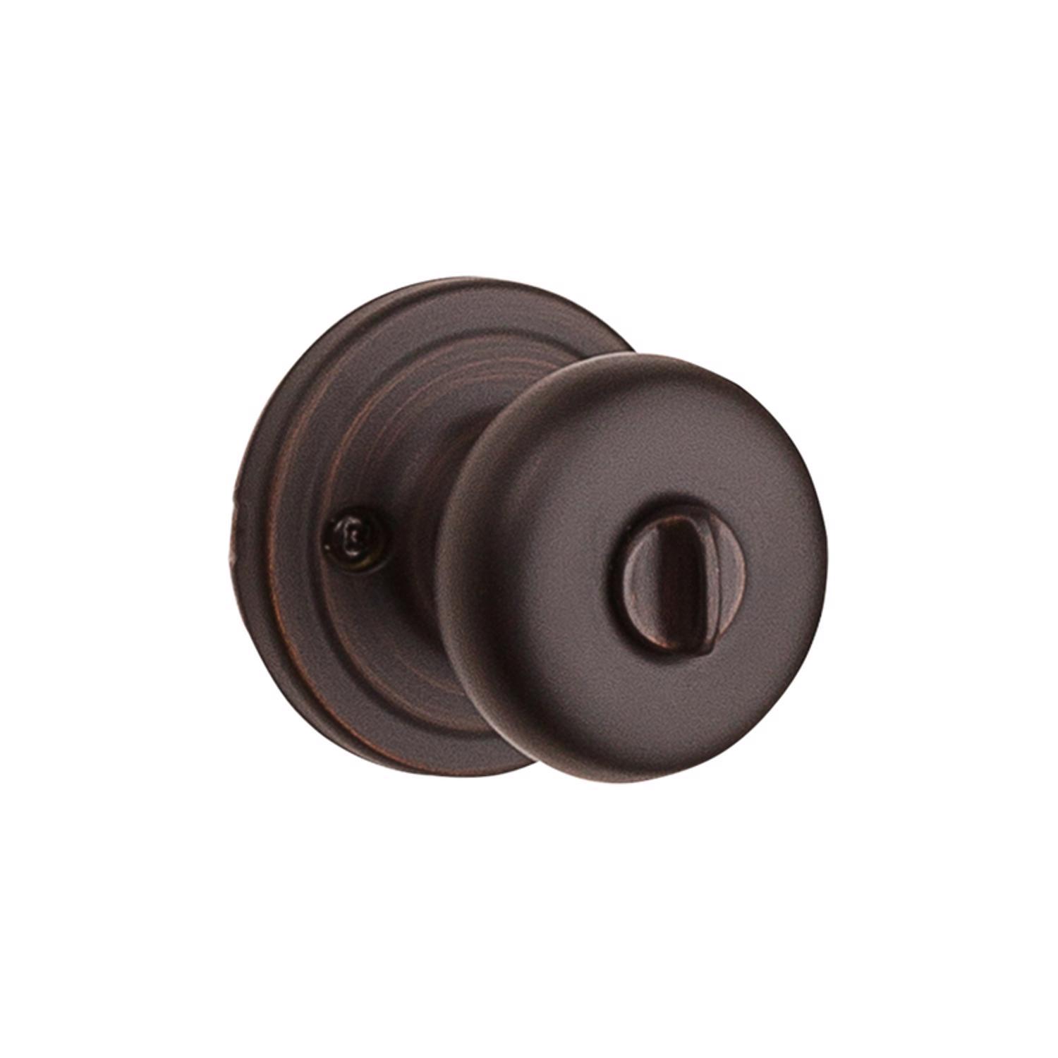 Kwikset SmartKey Juno Venetian Bronze Entry Door Knob KW1 1-3/4 in.