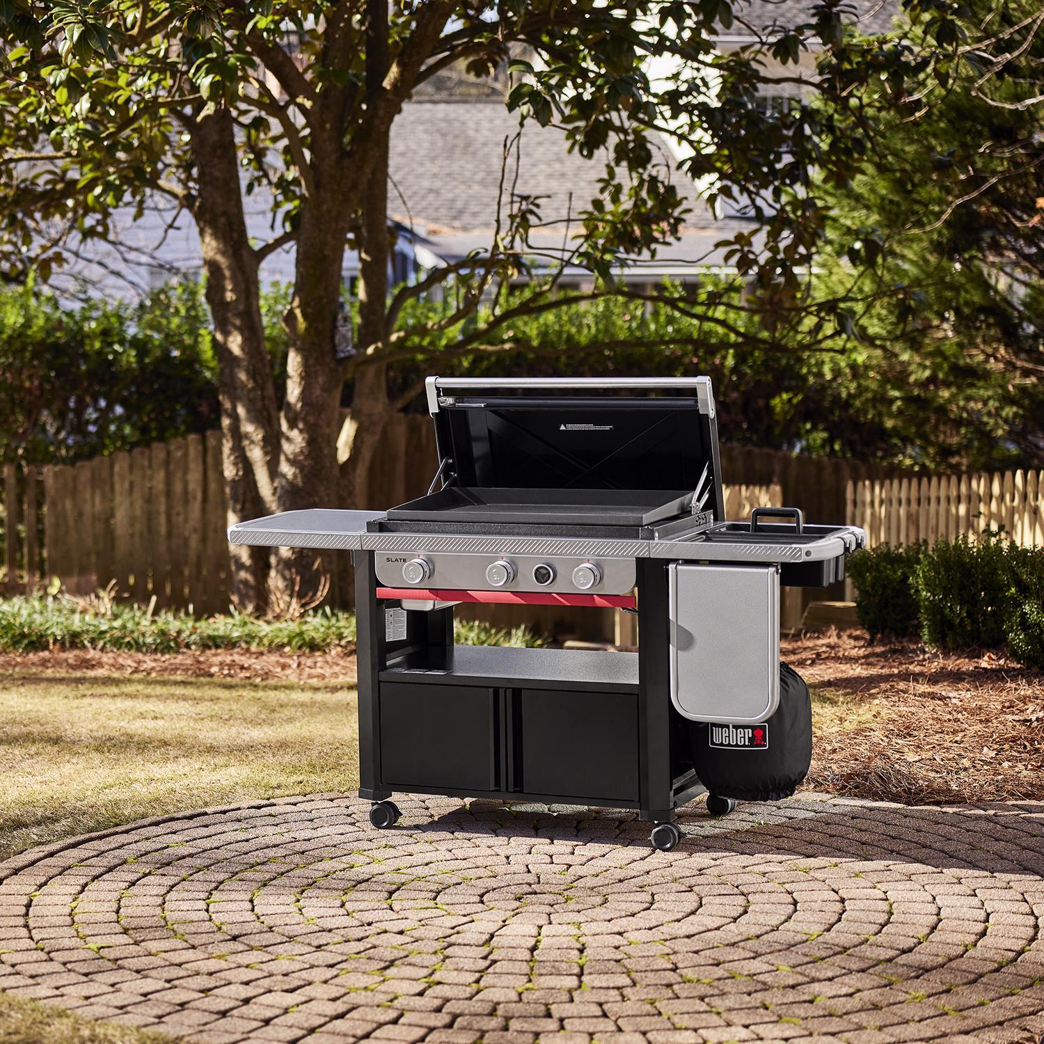 Weber Slate 30" Rust-Resistant 3 Burner Liquid Propane Digital Thermometer Outdoor Griddle Black 30 IN ACE EXCLUSIVE