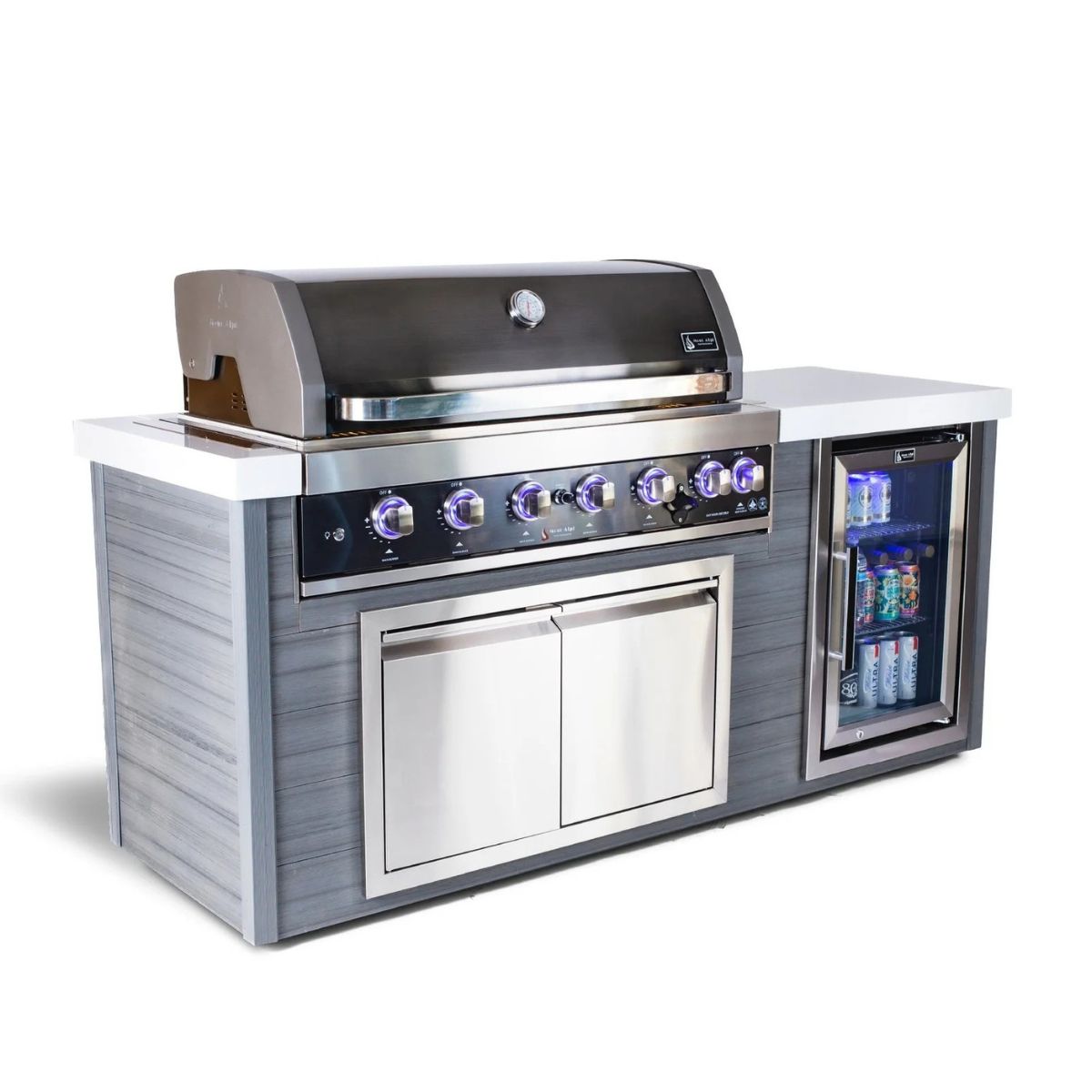 Mont Alpi 6-Burner Artwood Island in Black Stainless Steel MA805-AWBSS