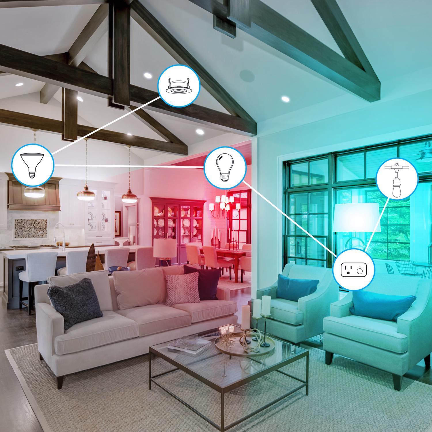 Feit Smart Home A19 E26 (Medium) Smart-Enabled LED Bulb Color Changing 60 Watt Equivalence 3 pk