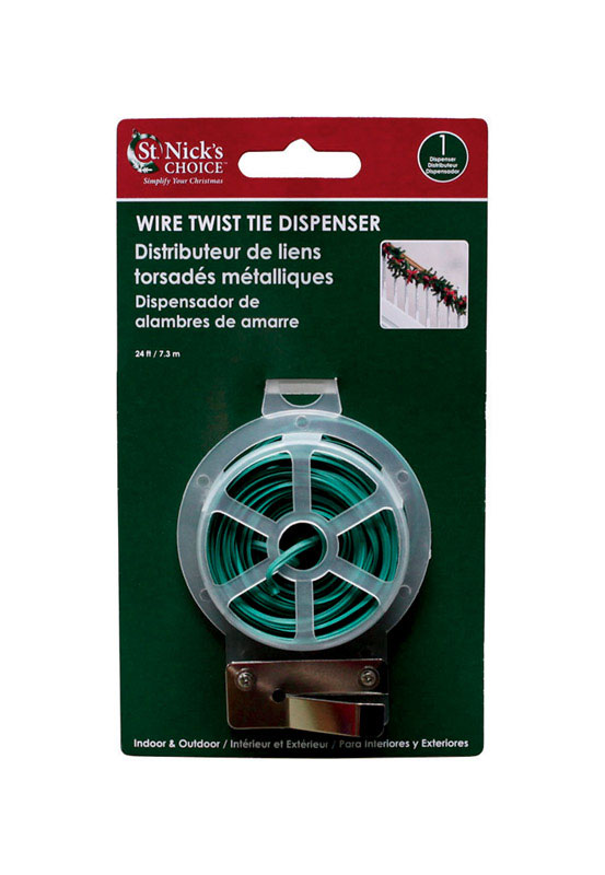 Dyno Green Wire Twist Tie Dispenser Indoor Christmas Decor