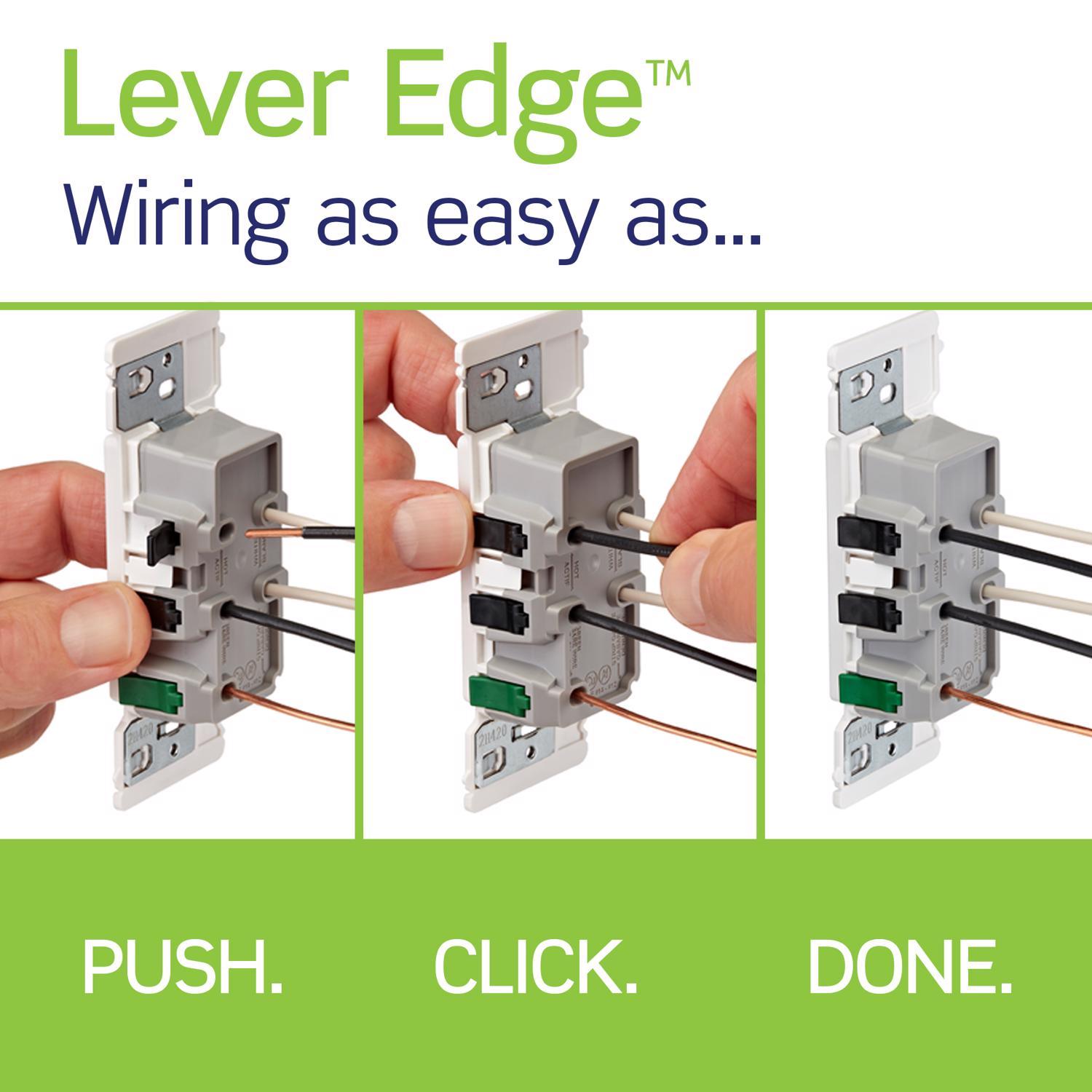 Leviton Lever Edge 20 amps 125 V White Tamper Resistant Outlet 5-20R 1 pk