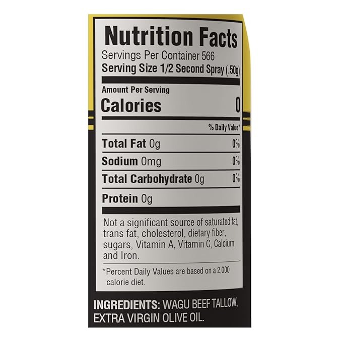 Cornhusker Kitchen Wagyu Beef Tallow Spray Cooking Spray -Gourmet Cooking Oil - 10 oz
