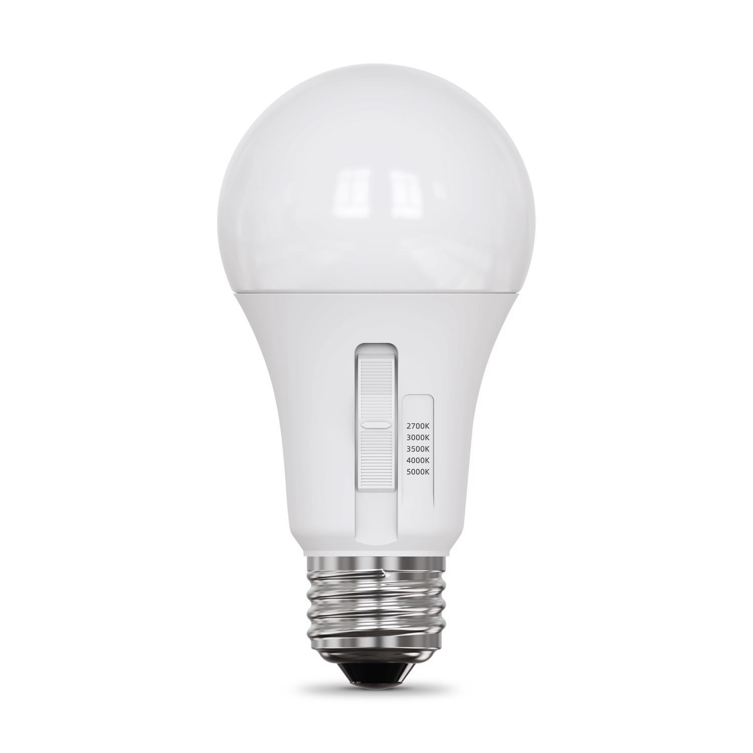 Feit A19 E26 (Medium) LED Bulb Adjustable White 40 Watt Equivalence 4 Pack